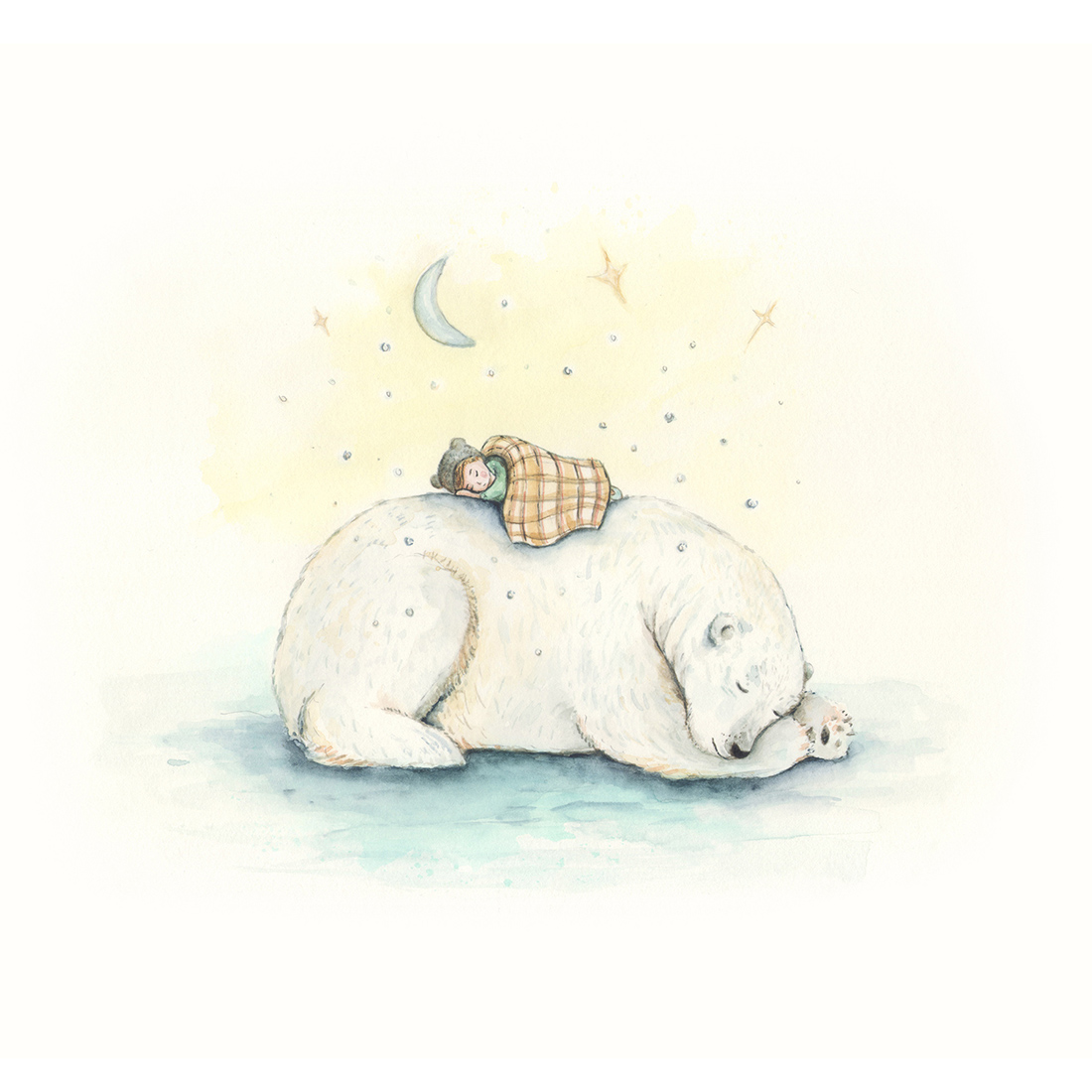 Sleeping Polar Bear by Rachel Bowen Sleeping Polar Bear in Illustration and Graphics Inspiration by Rachel Bowen