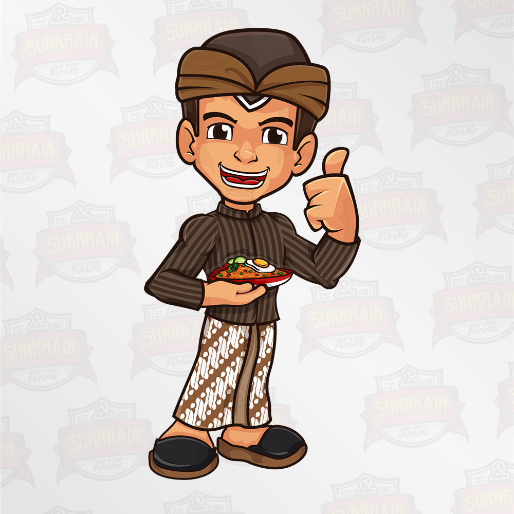 Javanese Man Character Design in Vector Art Inspiration by Pradana Sunnrain