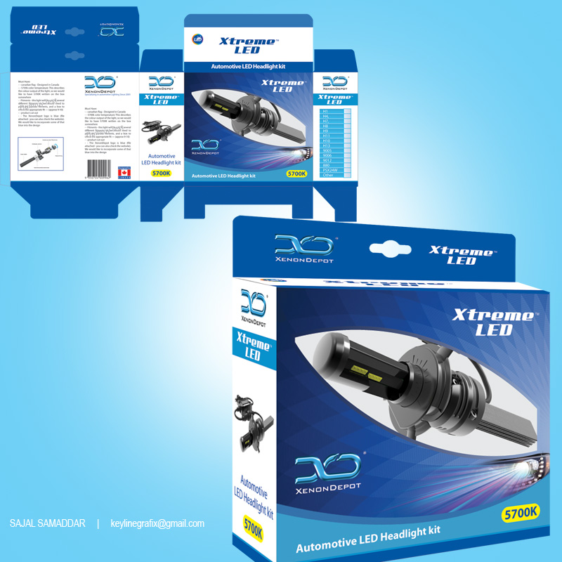 LED CAR HEADLIGHT Packaging in Packaging Design Inspiration by Sajal Samaddar