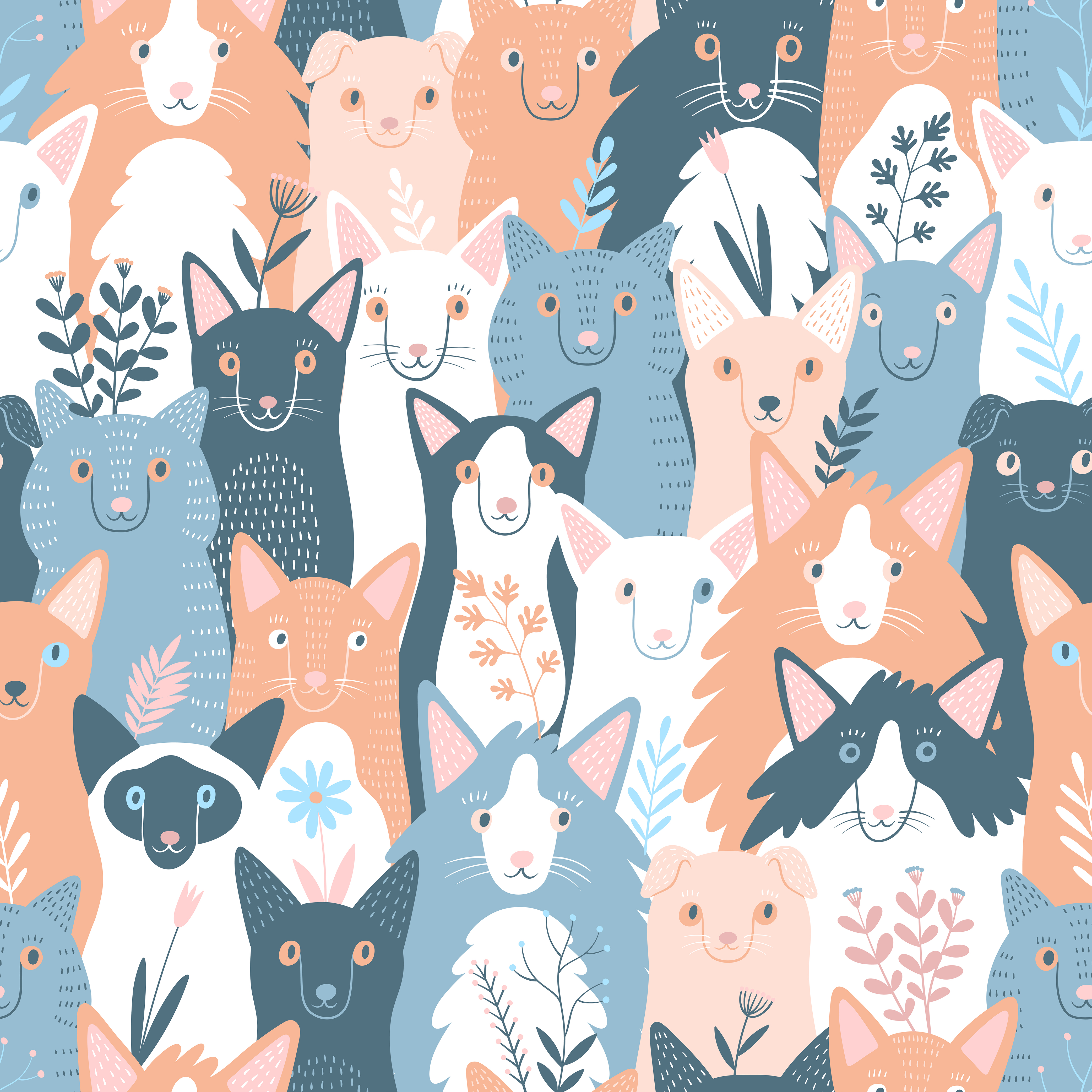 Cute cats by Julia Gosteva Cute cats in Pattern & Surface Design Inspiration by Julia Gosteva