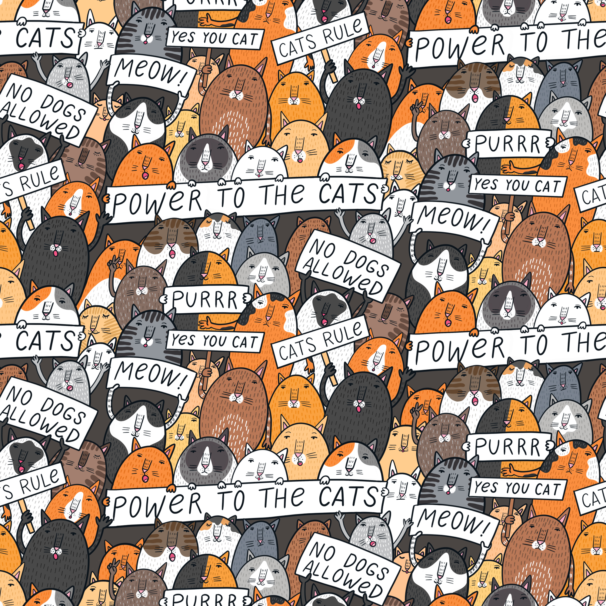Cats rule by Julia Gosteva Cats rule in Pattern & Surface Design Inspiration by Julia Gosteva