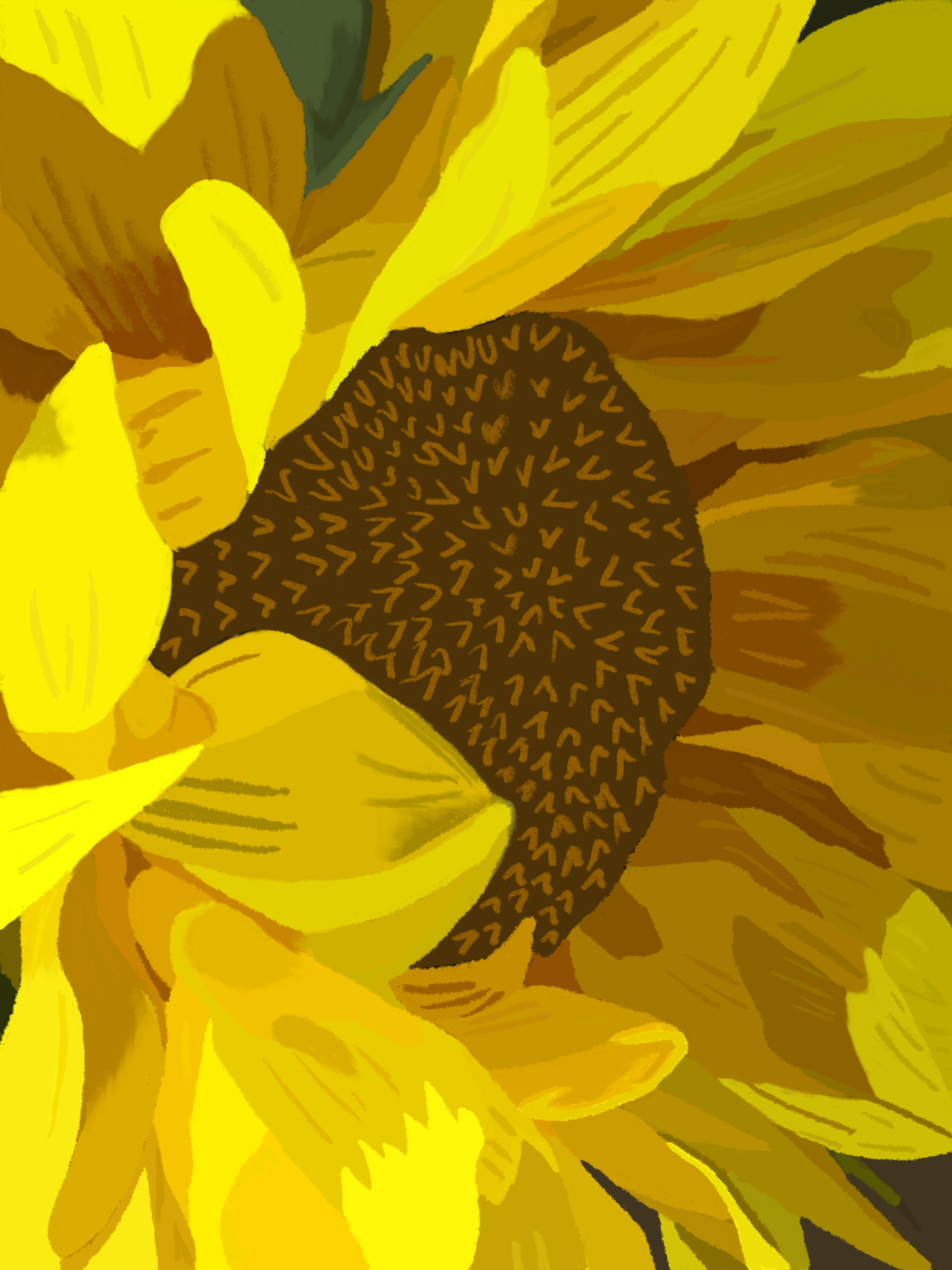 Bright Yellow Sunflower by Jenny Roberts Bright Yellow Sunflower in Digital Art Inspiration by Jenny Roberts