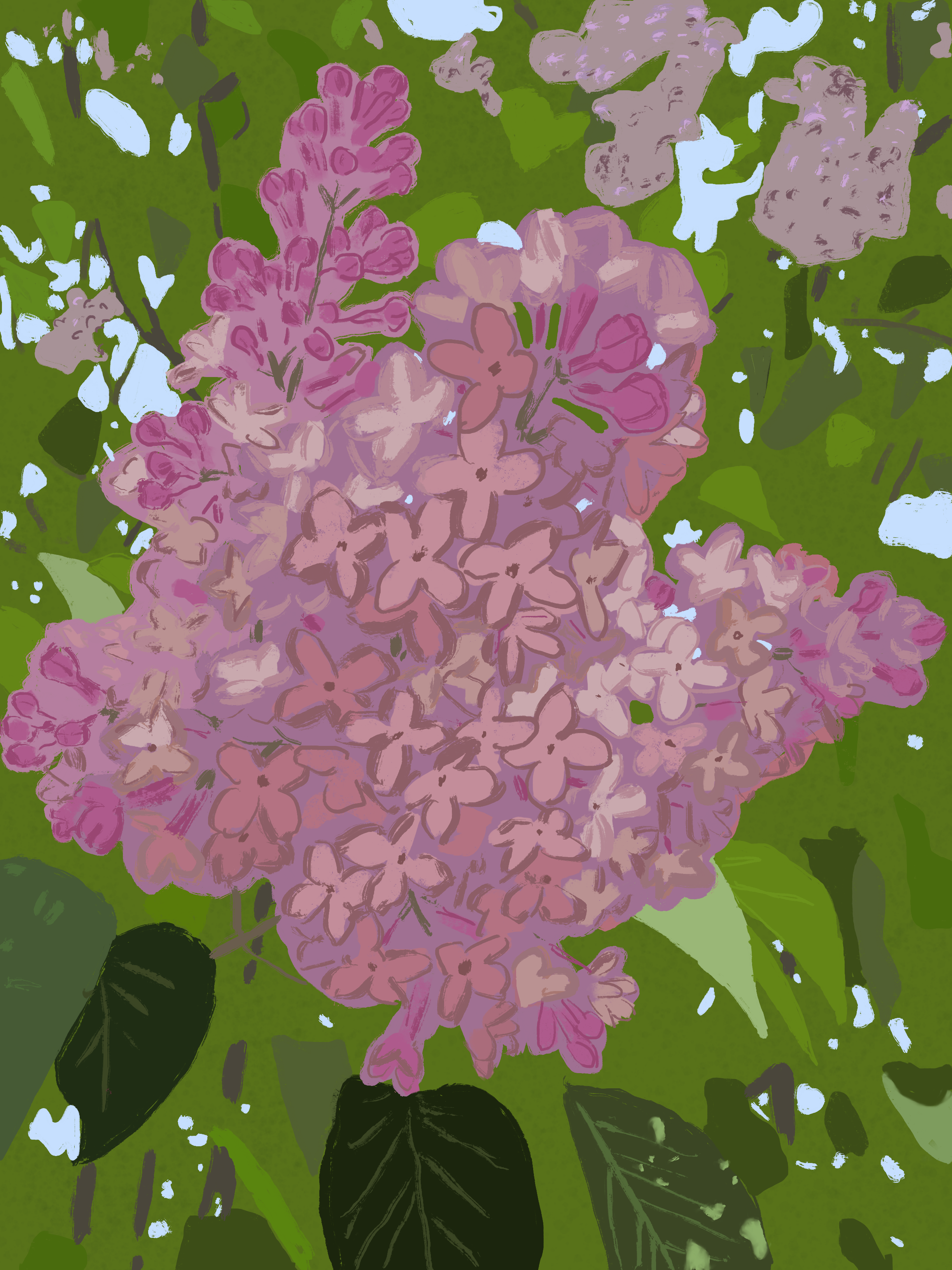 Lilac Plant in Digital Art Inspiration by Jenny Roberts