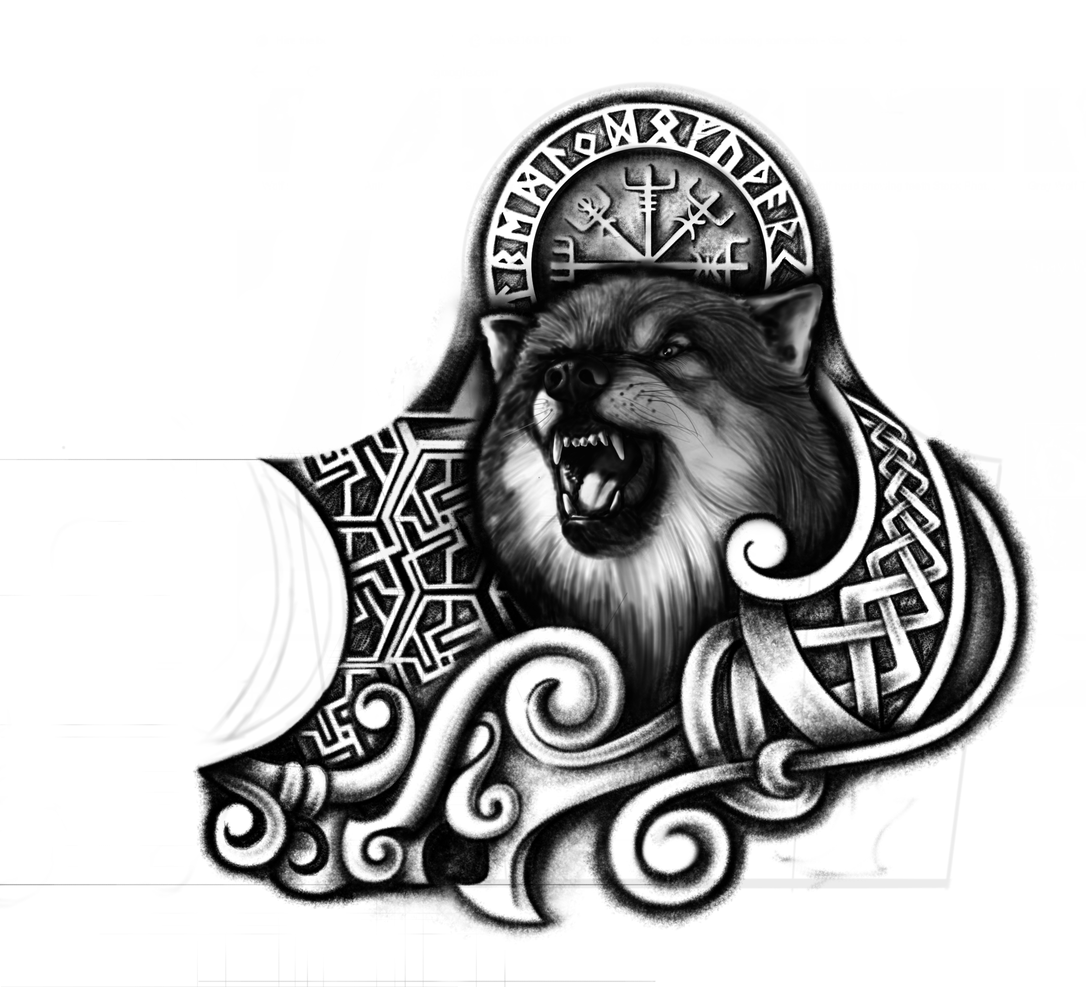 Norse wolf serpent upper arm tattoo by Michael Custom Tattoo Norse wolf serpent upper arm tattoo in Tattoo designs Inspiration by Michael Custom Tattoo