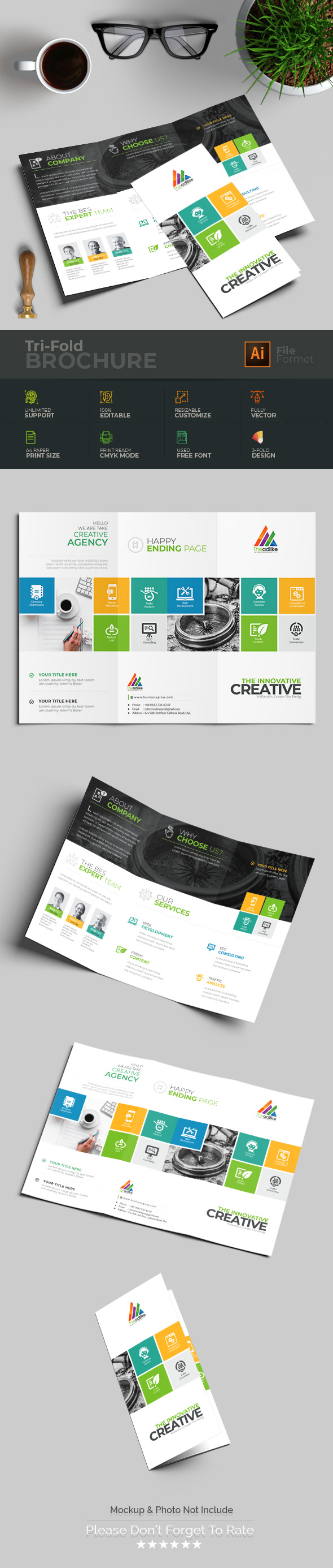Tri-fold Brochure by Color Creation Tri-fold Brochure in Brochure Design Inspiration by Color Creation