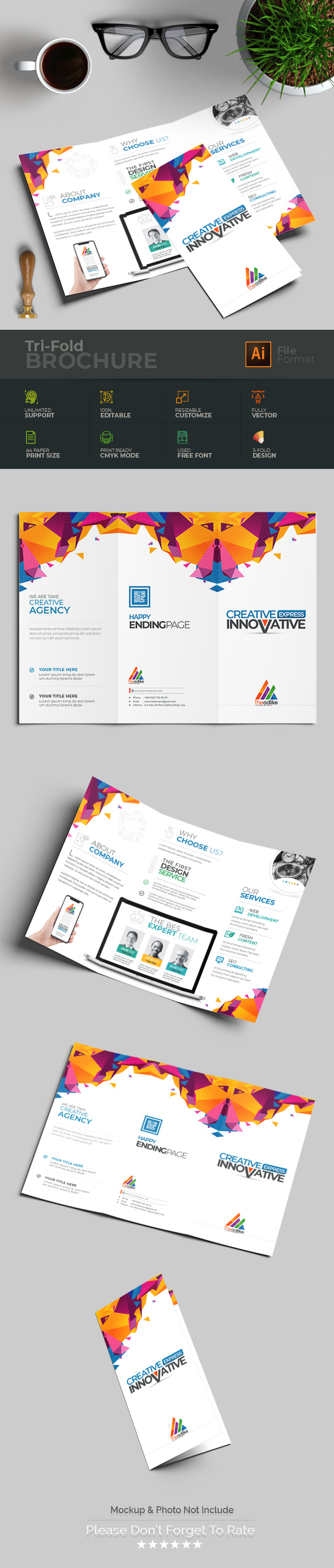 Tri-fold Brochure in Brochure Design Inspiration by Color Creation