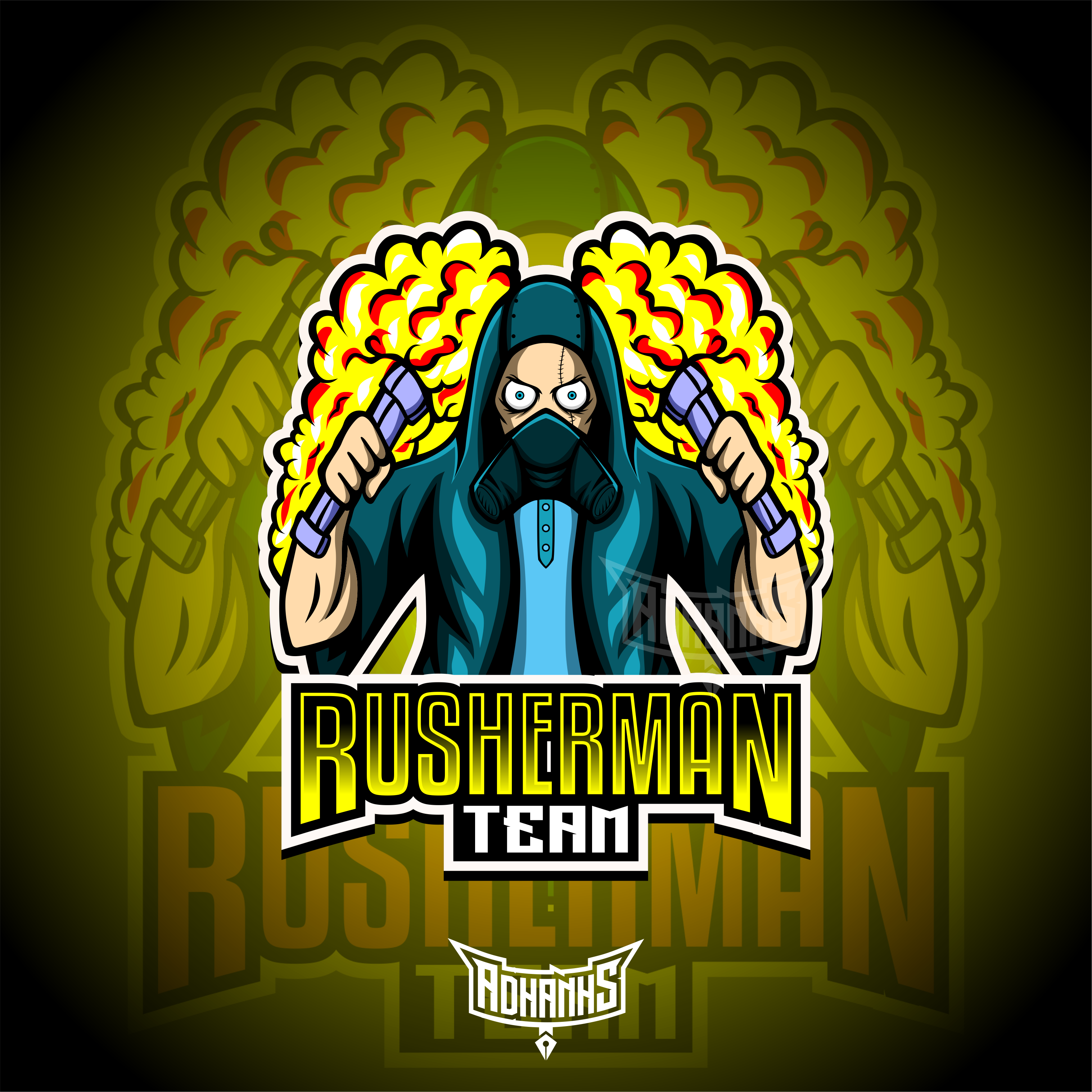 RUSHERMAN TEAM MASCOT LOGO by Adhanhs RUSHERMAN TEAM MASCOT LOGO in Character & Mascot design Inspiration by Adhanhs