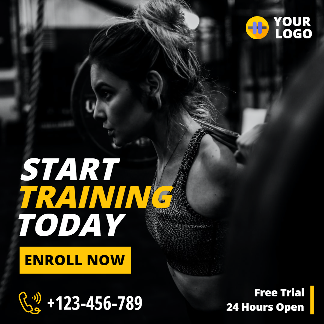 Start Training Today by Preet Chovatiya Start Training Today in Instagram Post Design Inspiration by Preet Chovatiya