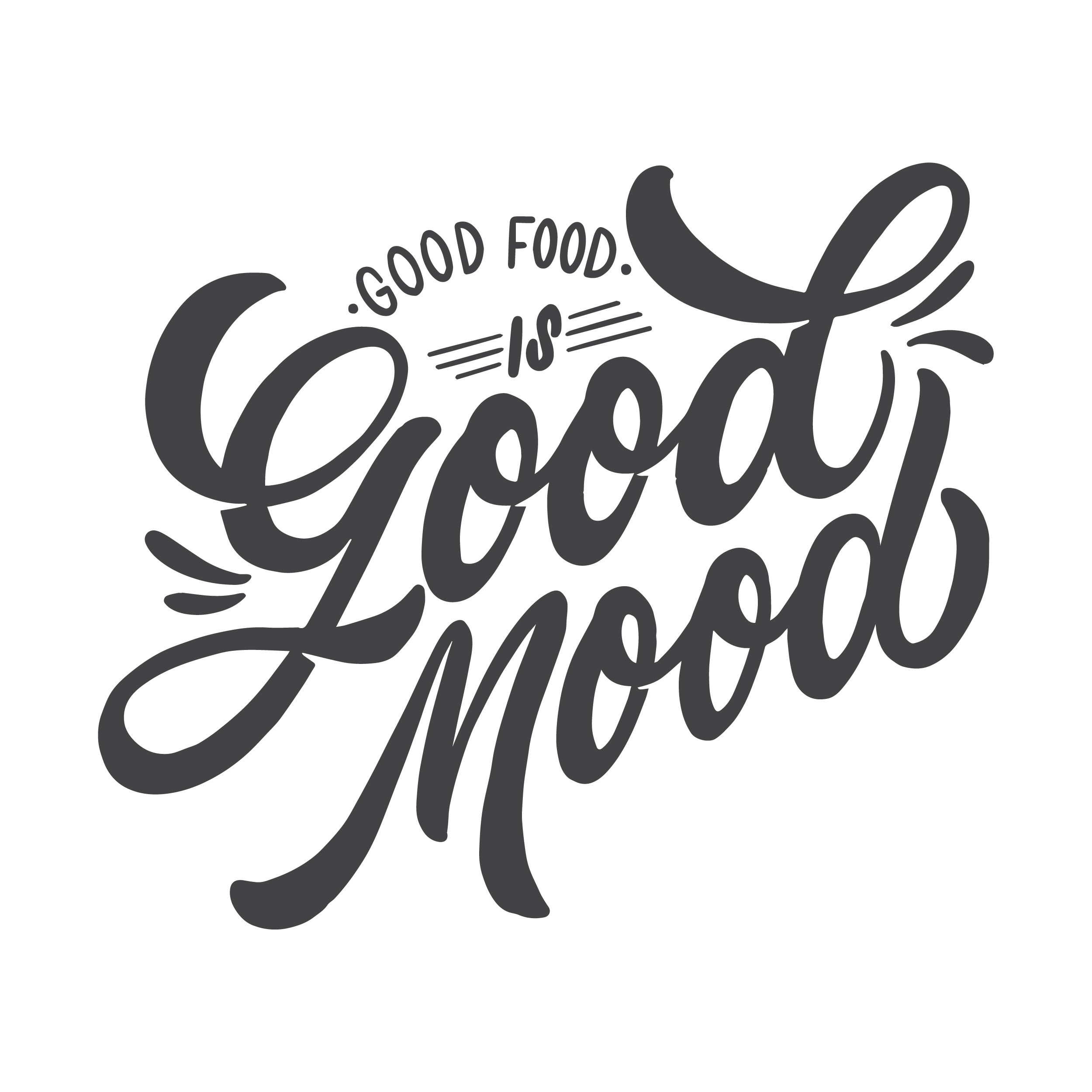 Good Mood Is Food Only by Preet Chovatiya Good Mood Is Food Only in Lettering Art Inspiration by Preet Chovatiya