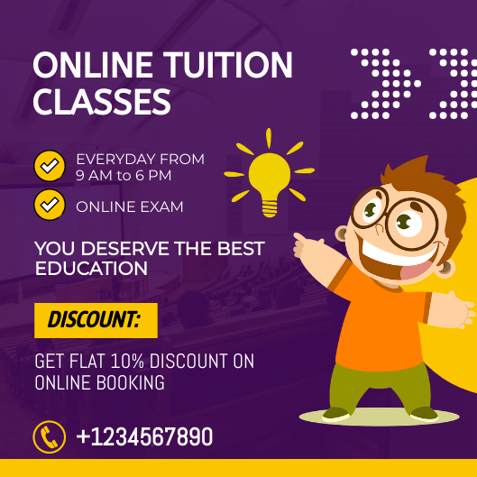 Online Tuition Classes - Card Design Or Invitation Design Inspiration ...