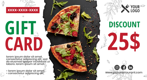 Pizza Gift Card Card by Preet Chovatiya Pizza Gift Card Card in Gift cards Inspiration by Preet Chovatiya