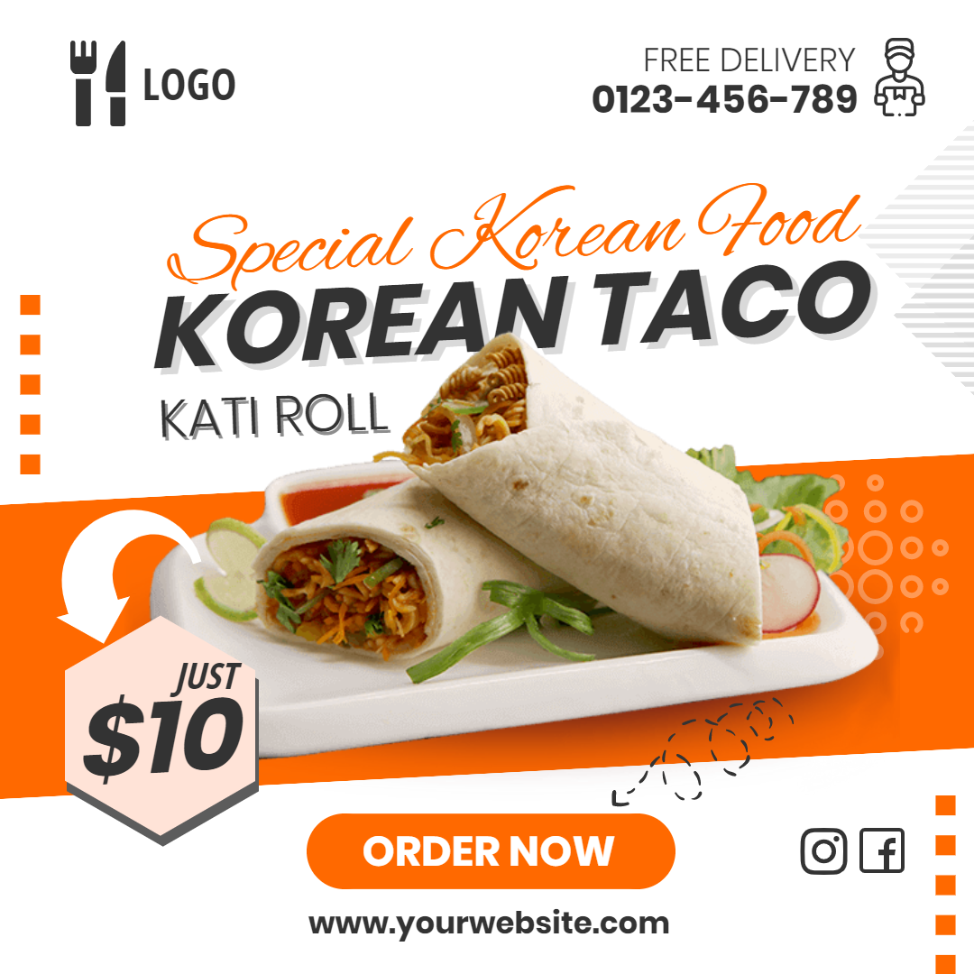 Korean Food Post in Instagram Post Design Inspiration by Preet Chovatiya