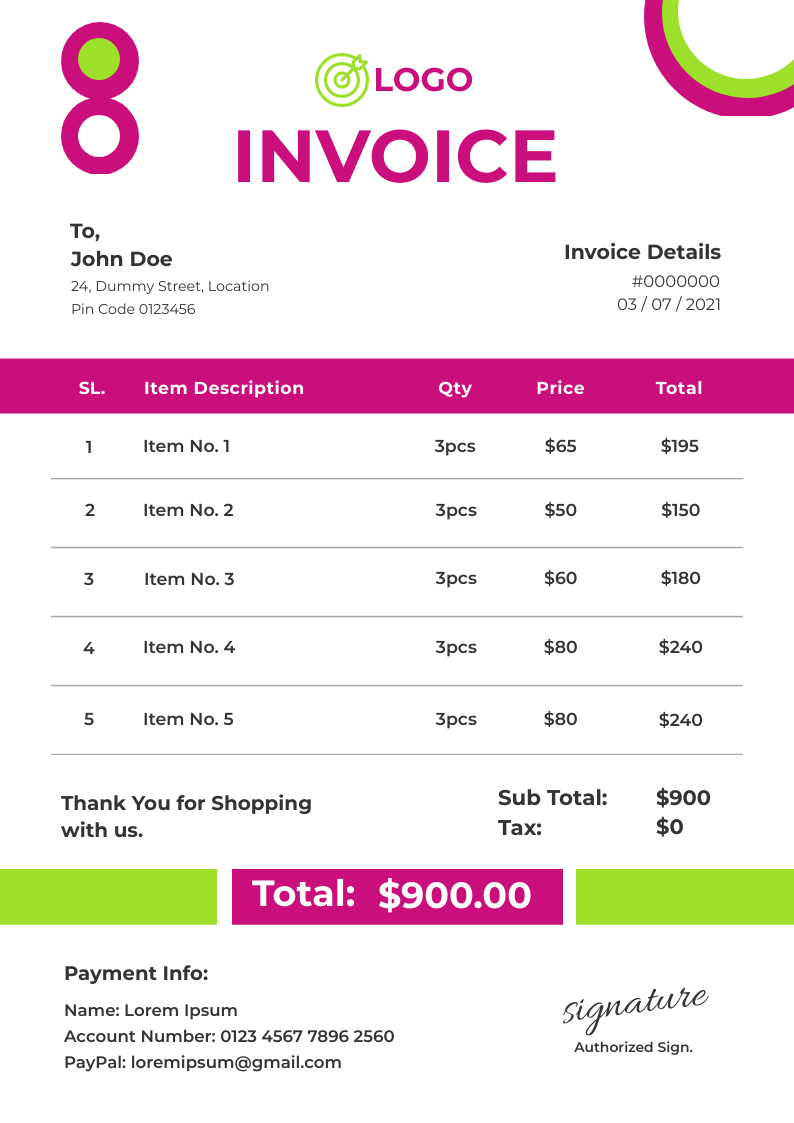 Professional Invoice Template in Invoice Inspiration by Preet Chovatiya