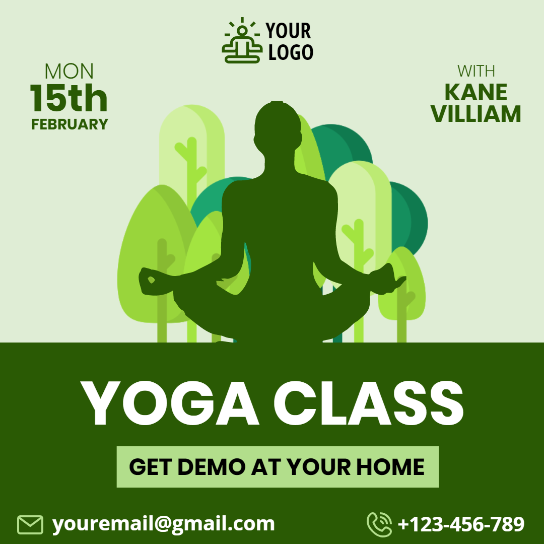 Yoga Class in Instagram Post Design Inspiration by Preet Chovatiya