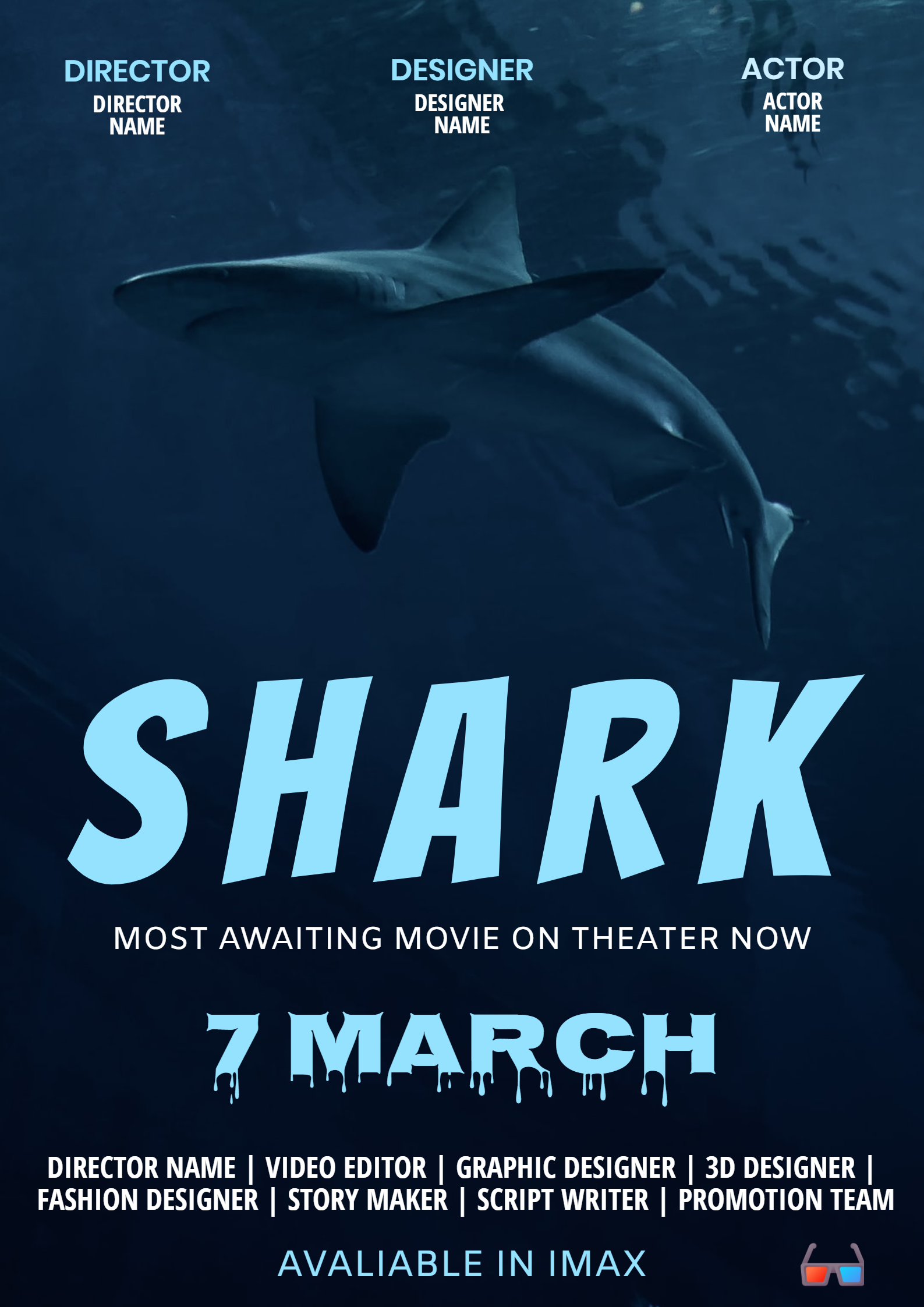 Shark Movie Poster in Poster Design Inspiration by Preet Chovatiya