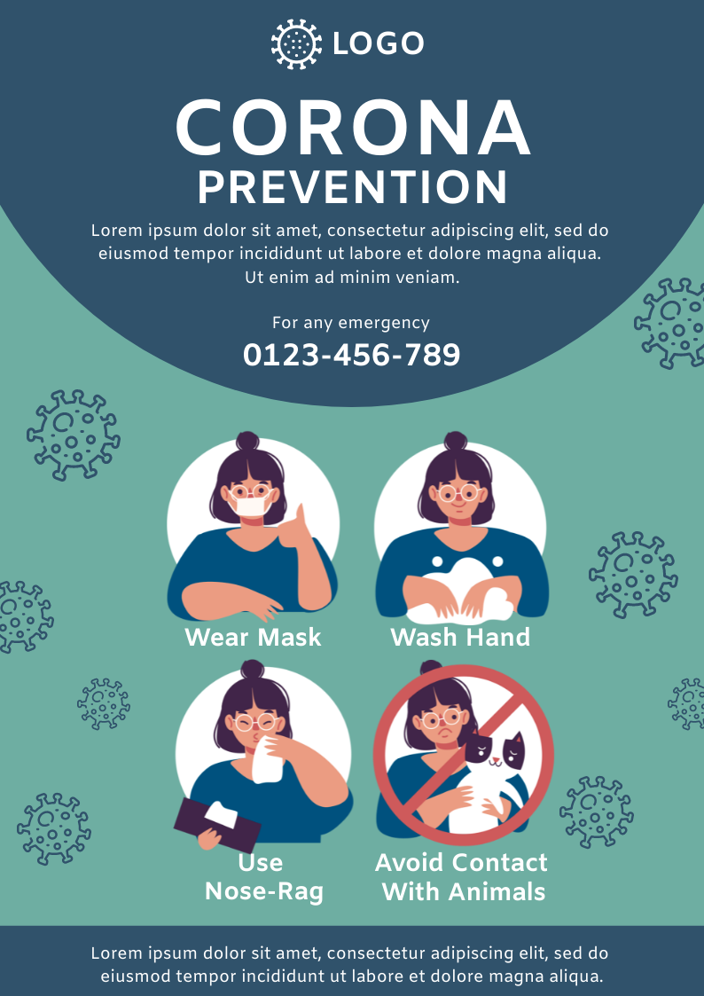Corona Prevention in Print flyer design Inspiration by Preet Chovatiya
