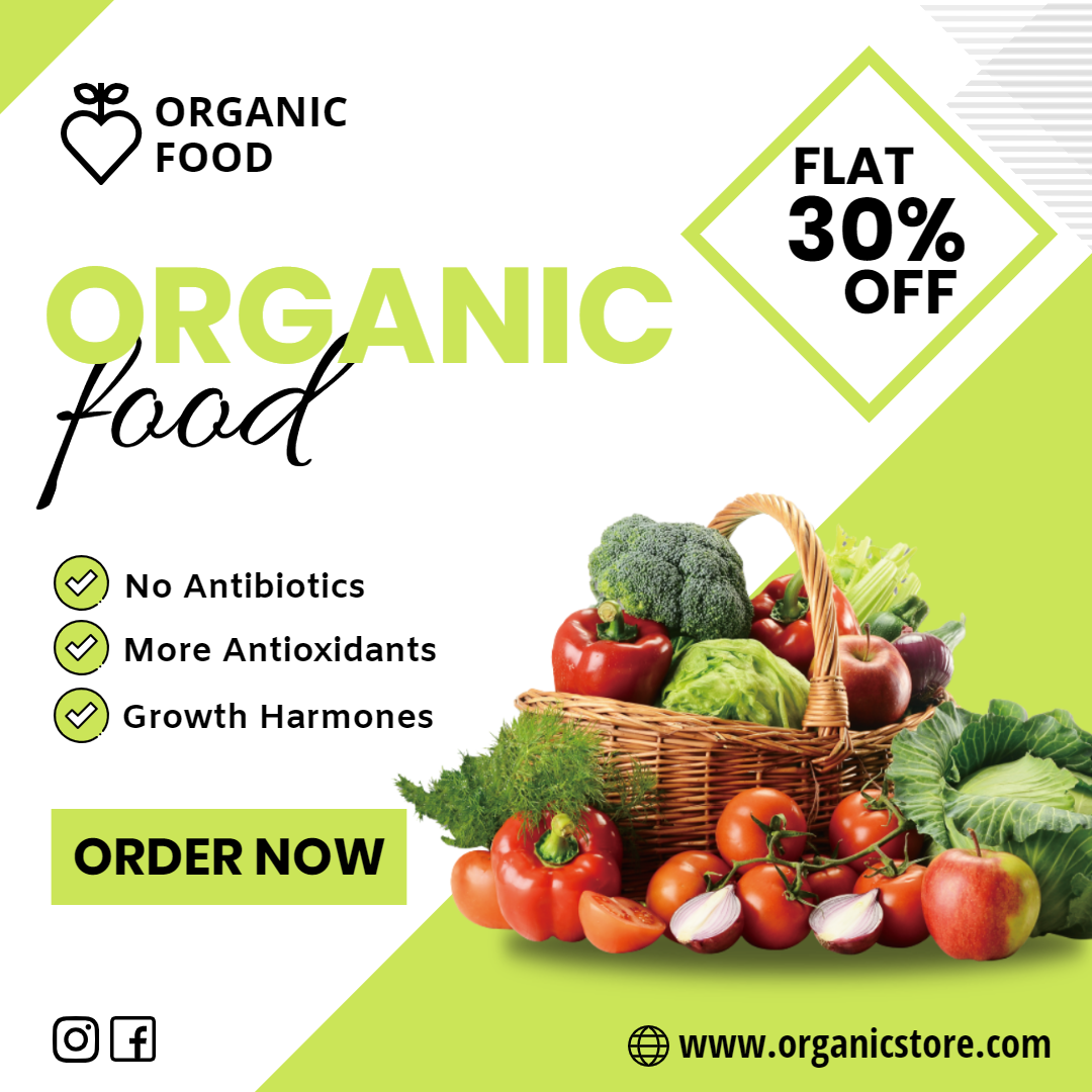 Organic Food Post in Instagram Post Design Inspiration by Preet Chovatiya