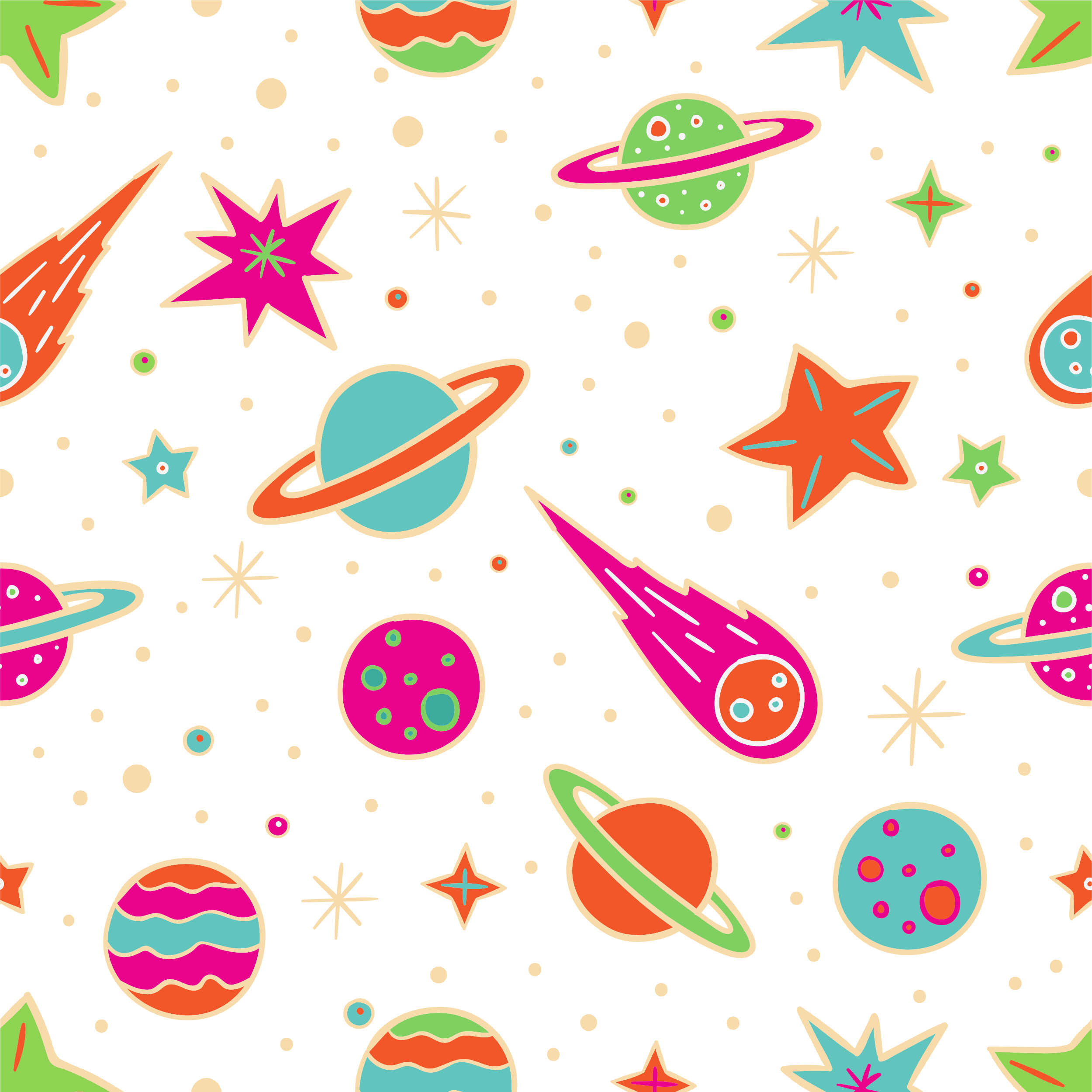 Space Pattern in Pattern & Surface Design Inspiration by Preet Chovatiya