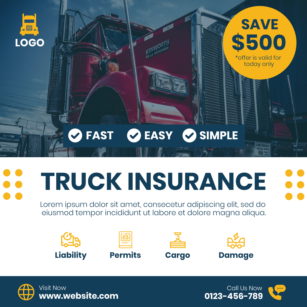 Truck Insurance in Instagram Ad Inspiration by Preet Chovatiya