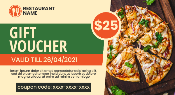 Restaurant Coupons & Gift Cards Design Challenge 2021 | Designhill