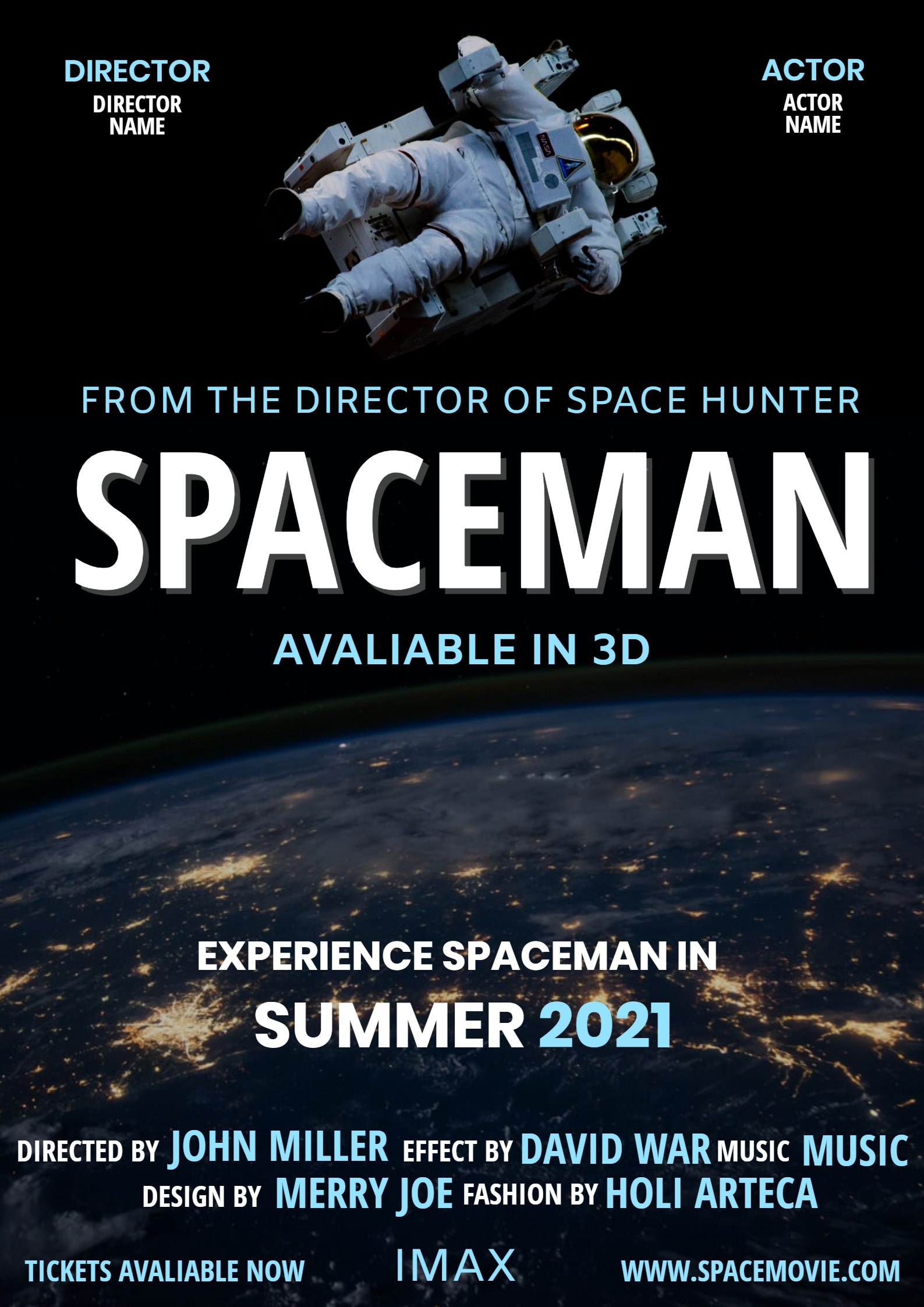 Spaceman Movie Poster in Poster Design Inspiration by Preet Chovatiya