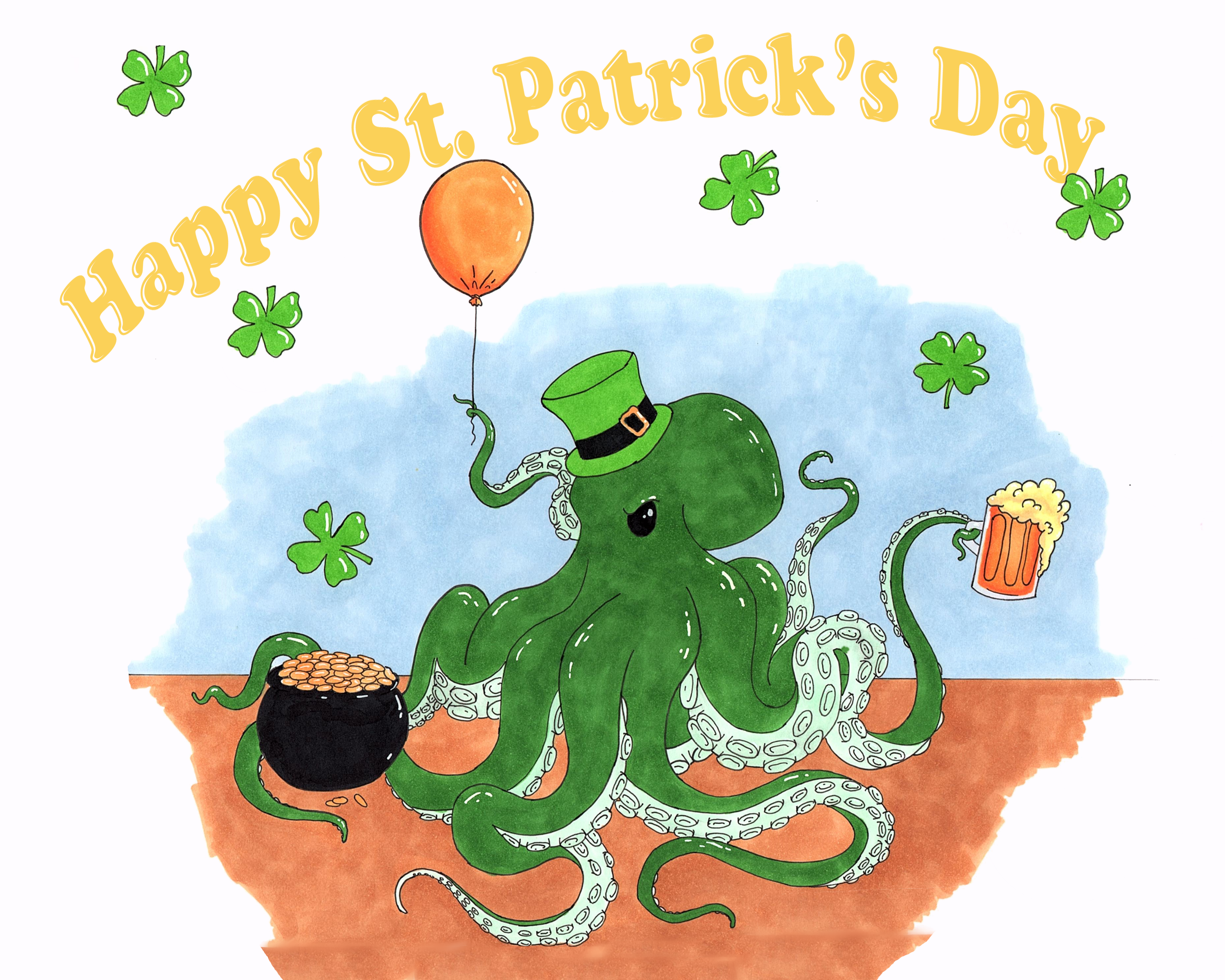 Luck of the Octopus by Malcolm Button Luck of the Octopus in Illustration and Graphics Inspiration by Malcolm Button