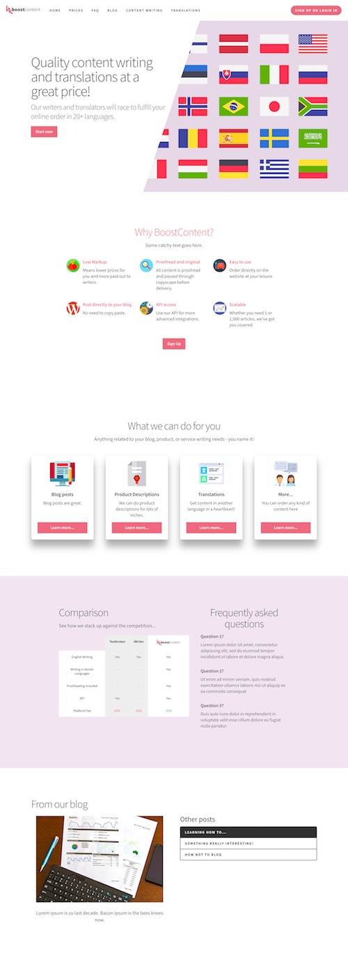 Translation/copy agency landing page by Nik Translation/copy agency landing page in Landing page design Inspiration by Nik