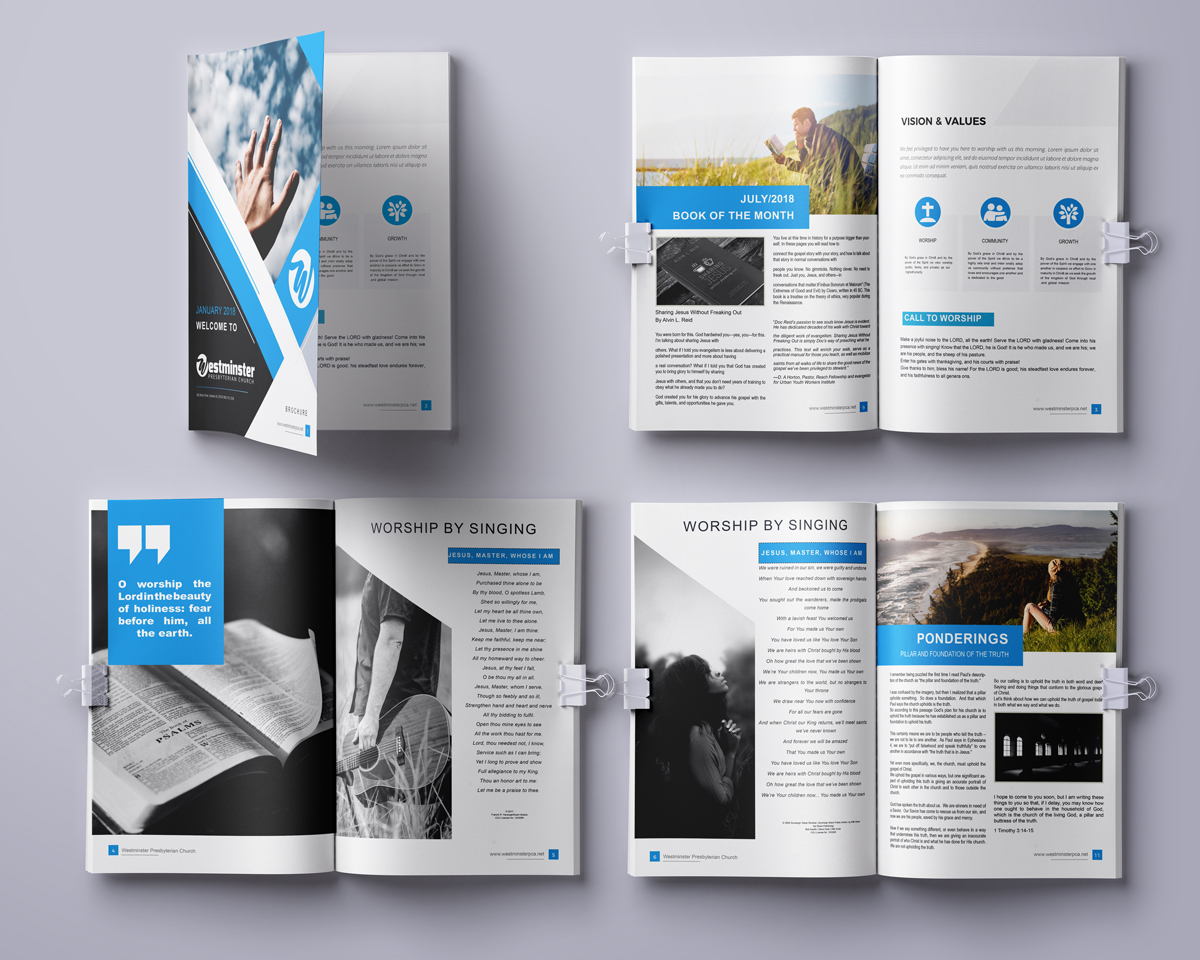 Church bulletin by Mammoth Designs Church bulletin in Brochure Design Inspiration by Mammoth Designs