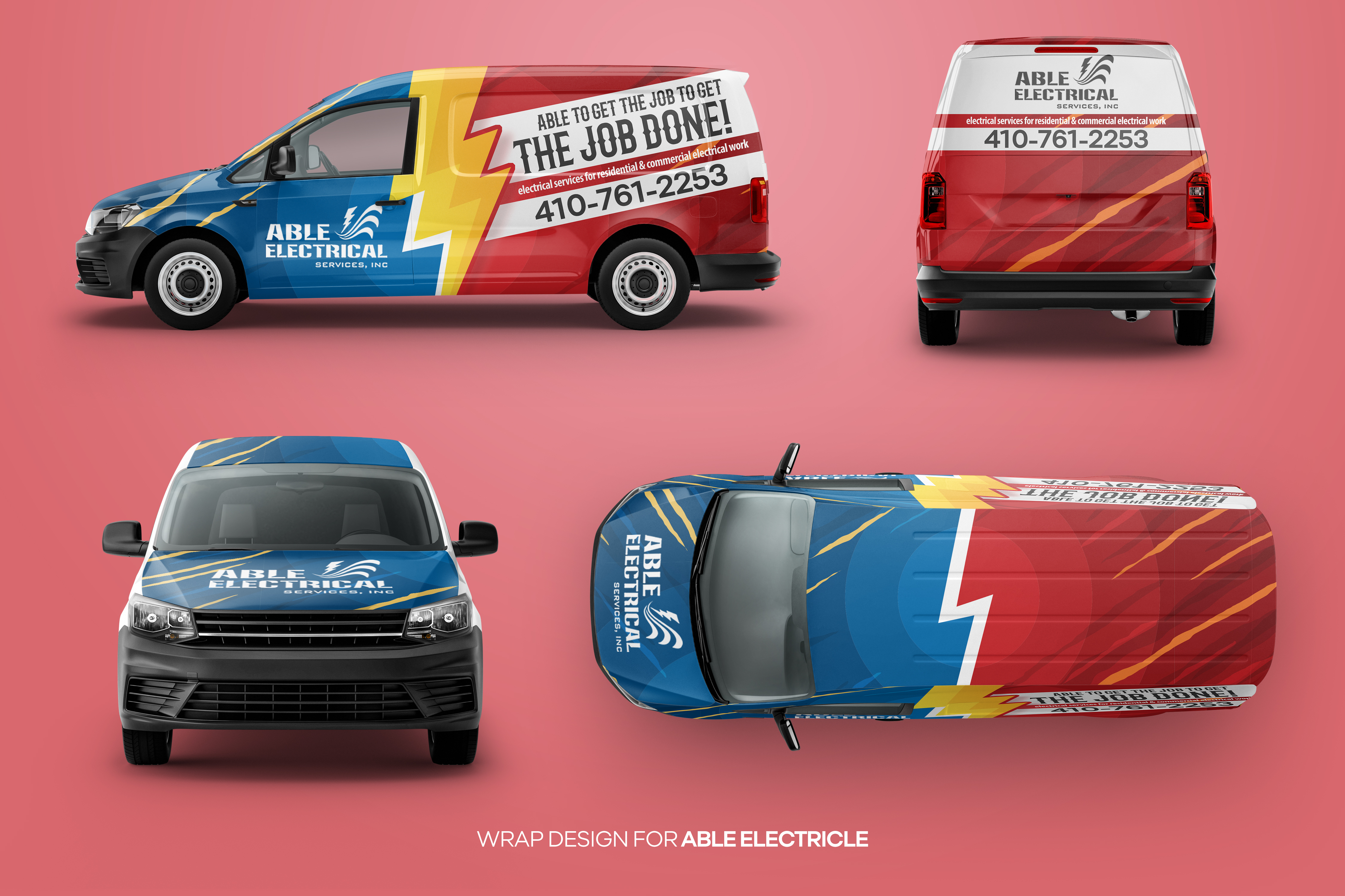 Wrap sticker for Able Electrical Services in Vehicle wrap design Inspiration by Nimendra