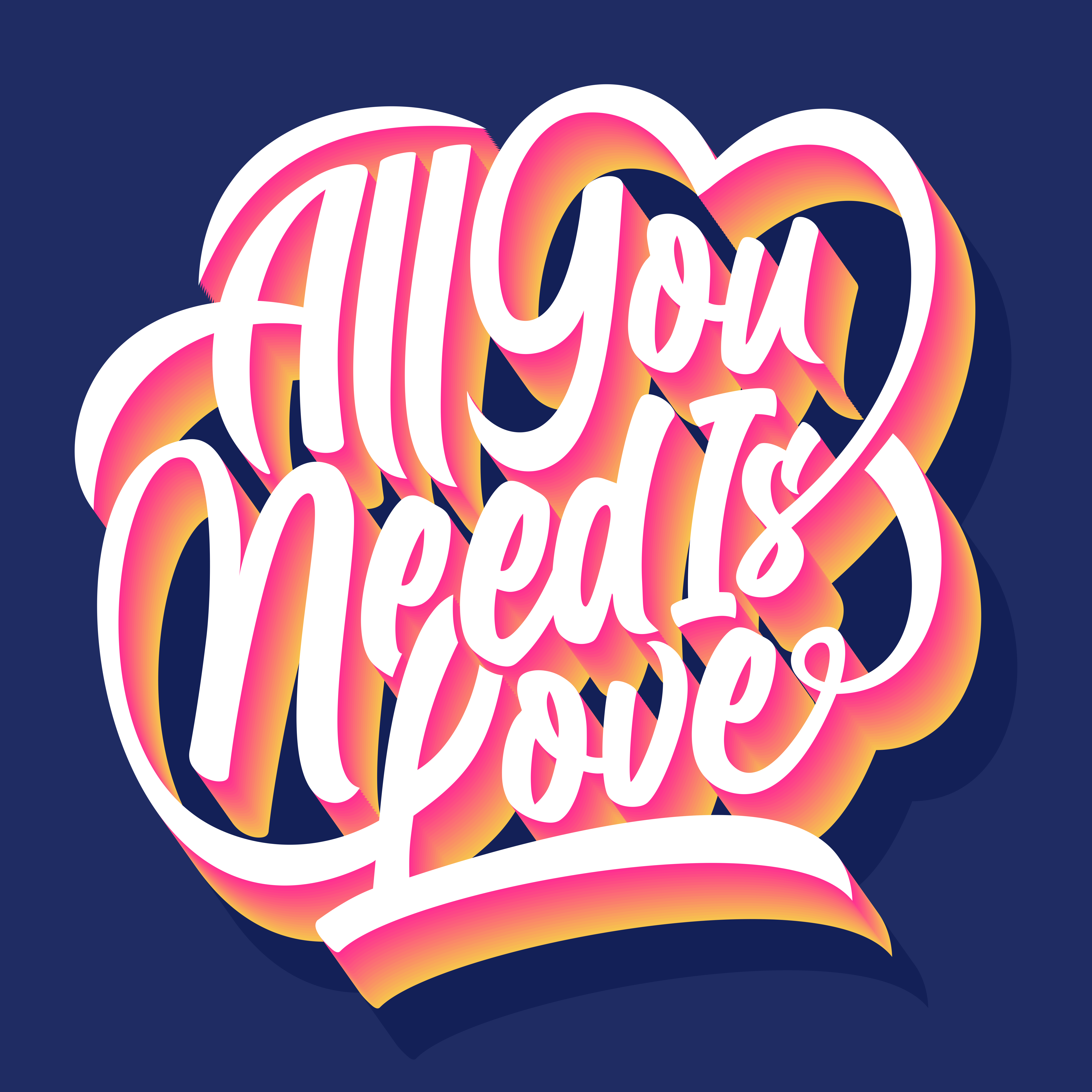 ALL YOU NEED IS LOVE in Typography Inspiration by M Sidik Pramono