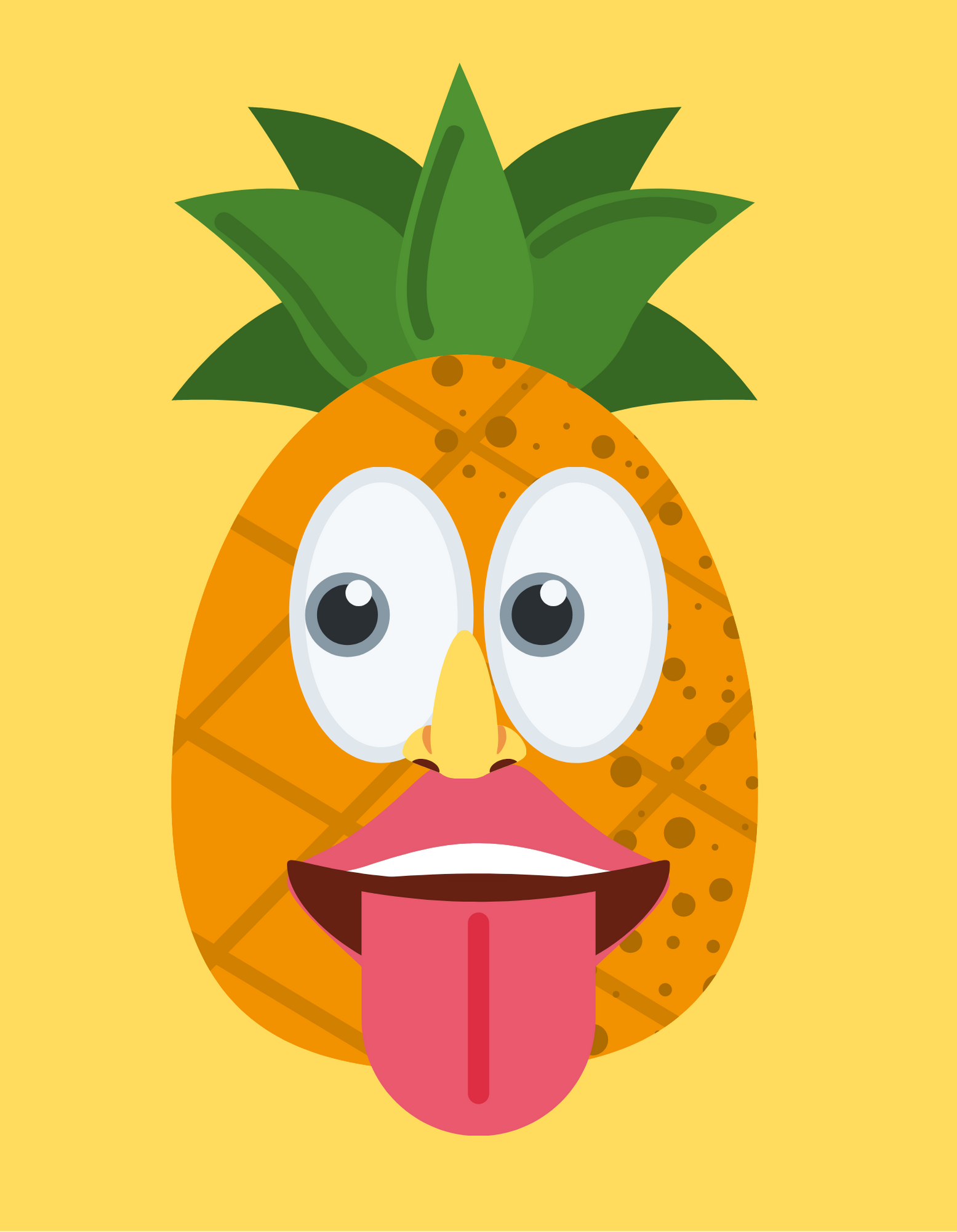 Funny Face Pineapple in Comic Art Inspiration by Faithsunflower