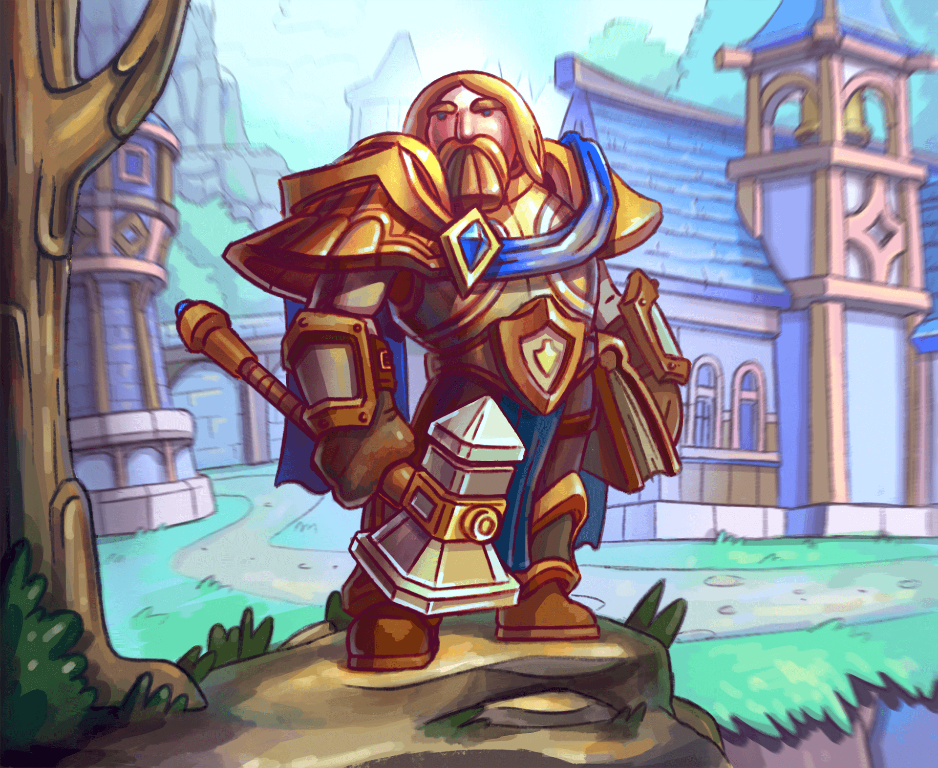 Uther the Lightbringer by Daria Khil Uther the Lightbringer in Poster Design Inspiration by Daria Khil