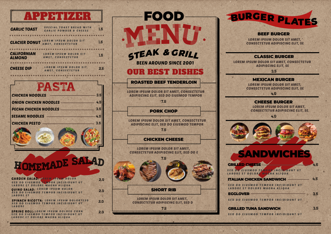 Buffet Menu Design Challenge | Designhill