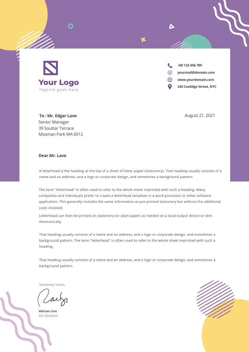GRAPHIC DESIGNER LETTERHEAD by Avi Banerjee GRAPHIC DESIGNER LETTERHEAD in Letterhead Design Inspiration by Avi Banerjee