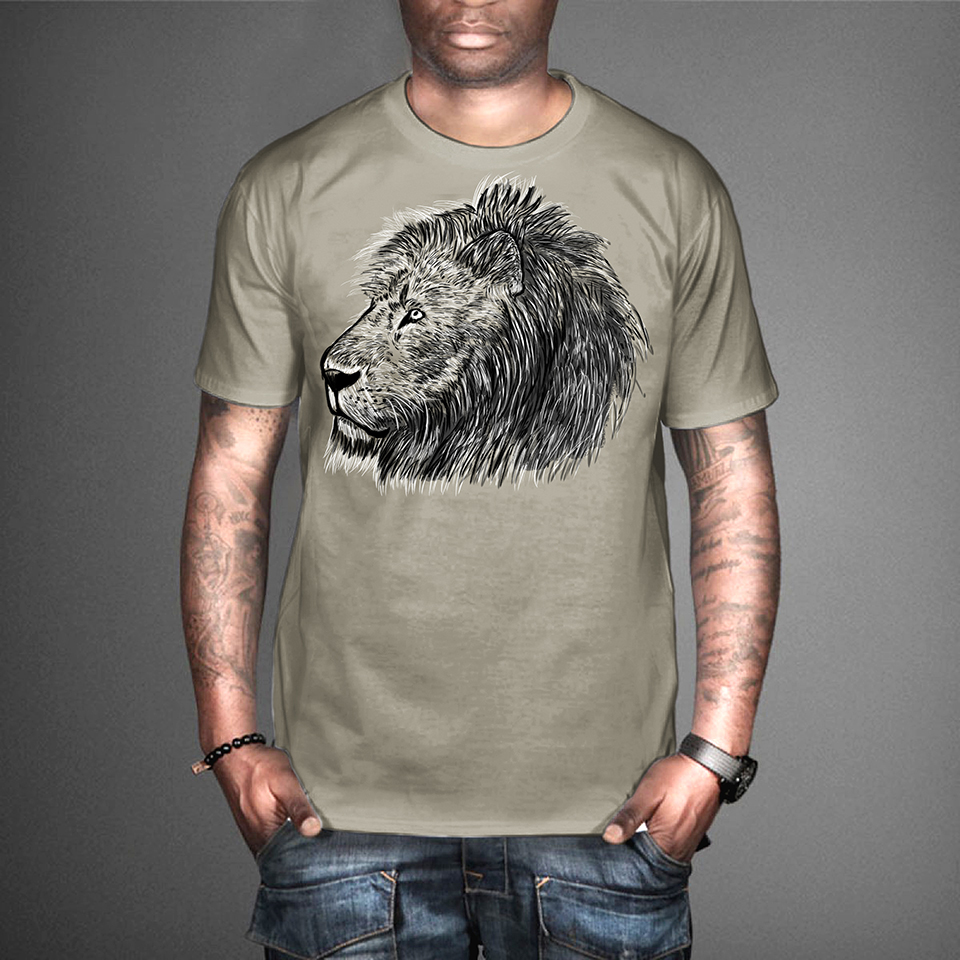 Lion Drawing T-Shirt Design by Vintage Designer Lion Drawing T-Shirt Design in T-Shirt Design Inspiration by Vintage Designer