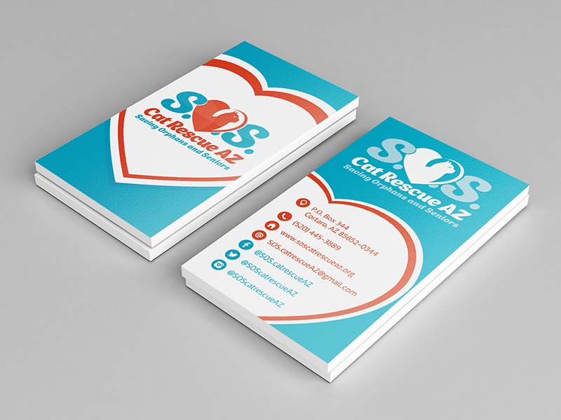Cat S.O.S. logo and business card design in Logo And Business Card Design Inspiration by 60nine
