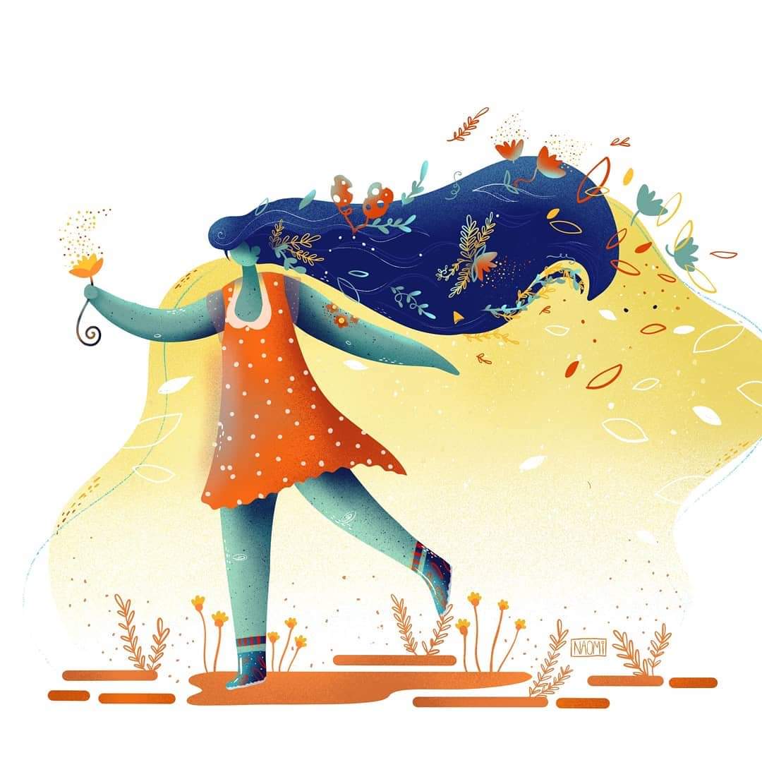 Orange in Illustration and Graphics Inspiration by Naomi Gatt