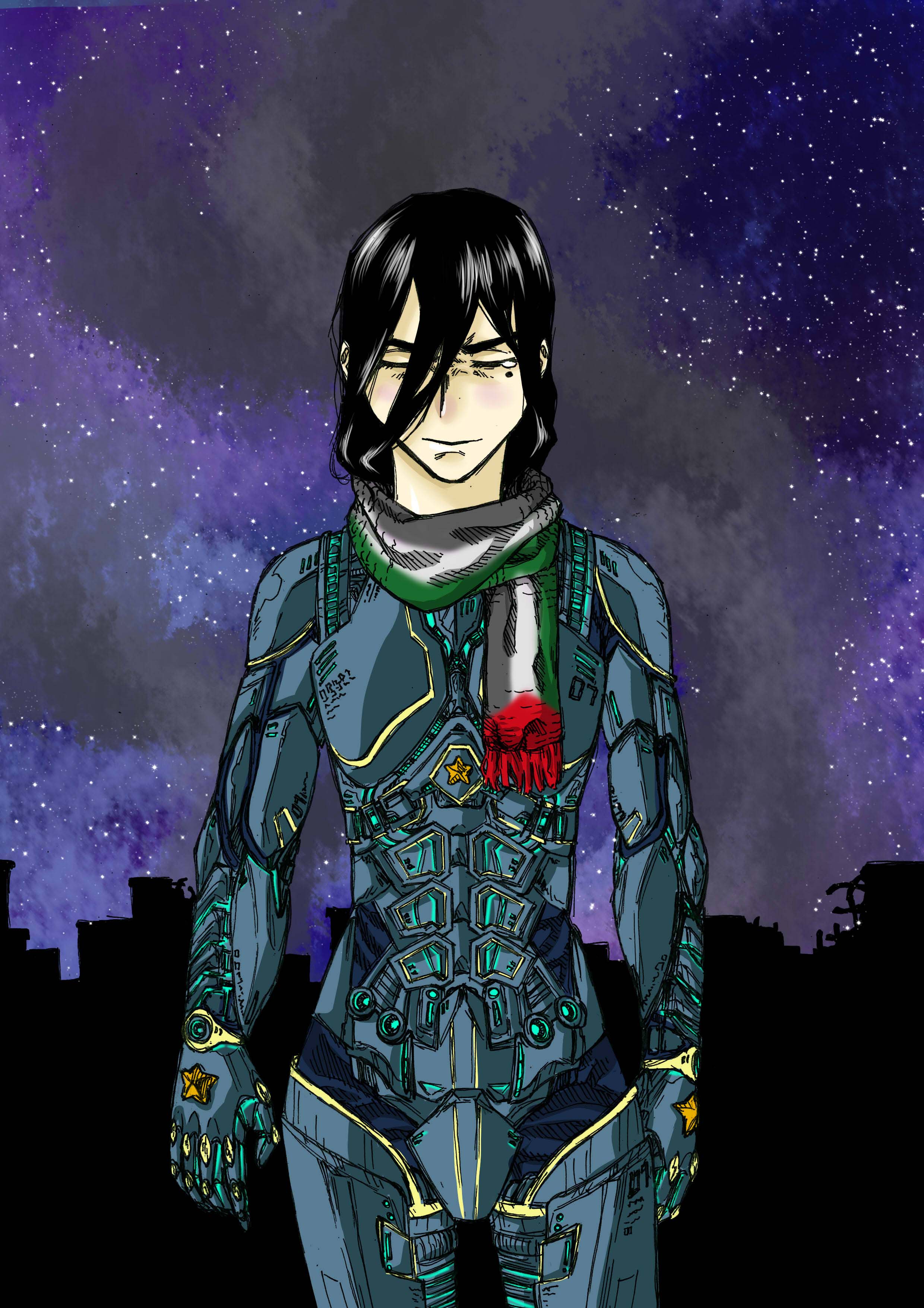 Warrior Under the Stars in Digital Art Inspiration by Kiruflan