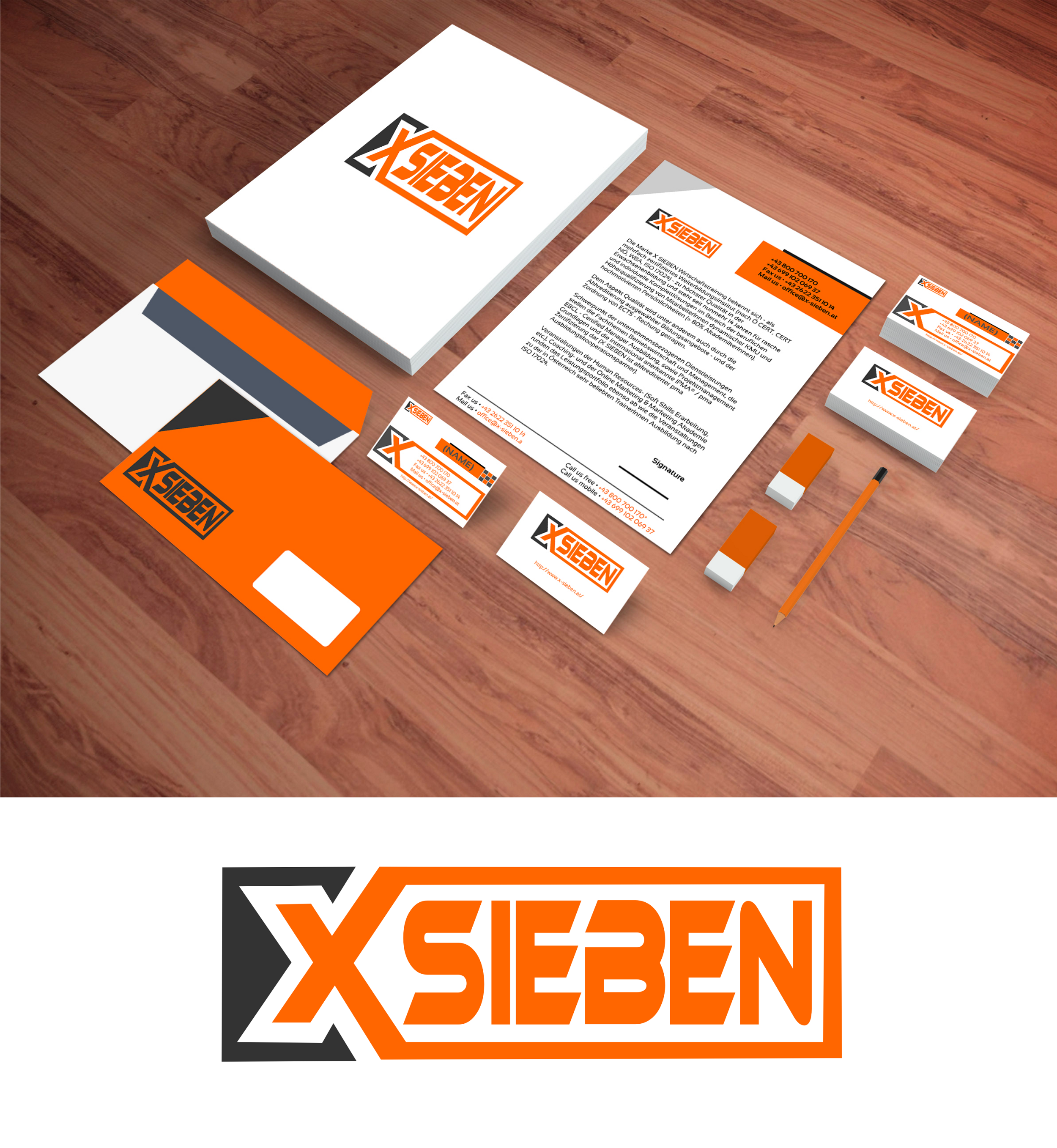 XSieben Stationery Design by Pcg_designs XSieben Stationery Design in Stationery Design Inspiration by Pcg_designs
