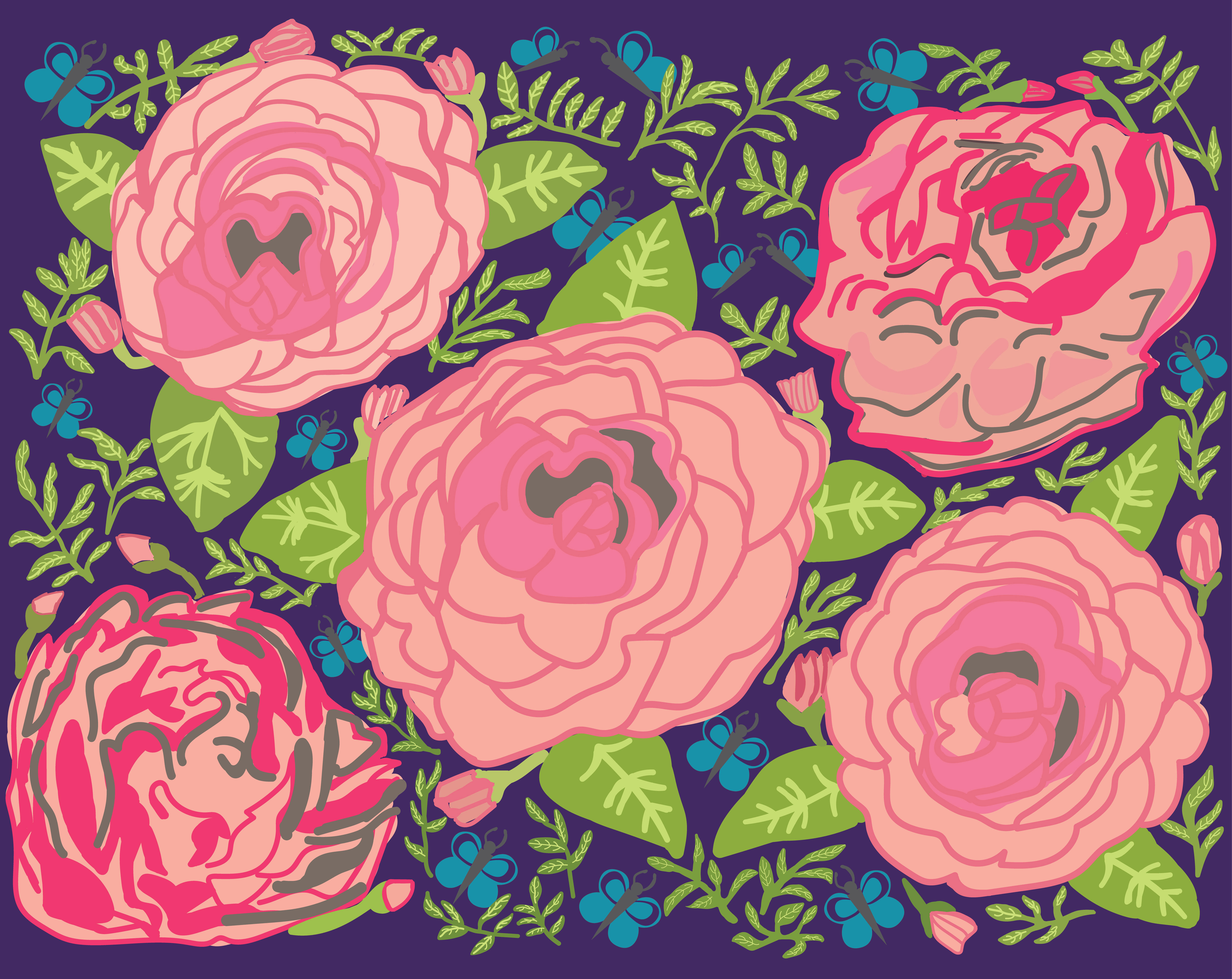 Camellias and Peonies in Illustration and Graphics Inspiration by Regina Humphrey