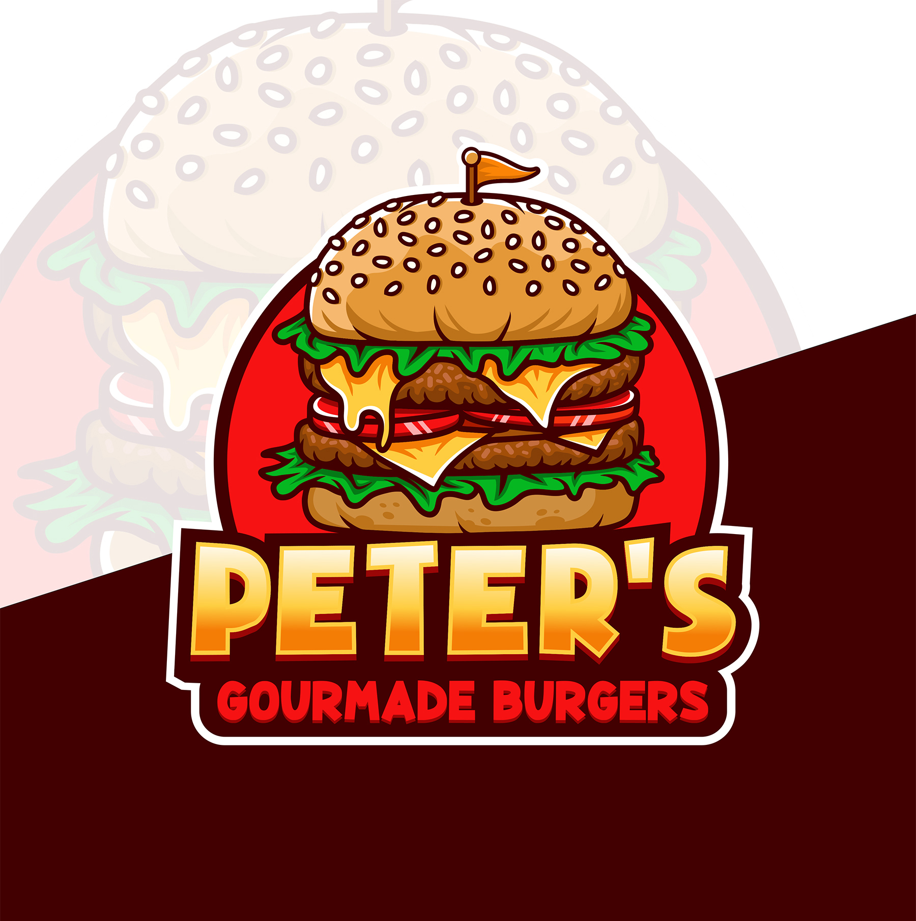 Peter's gourmade burgers by Alaeisnz Peter's gourmade burgers in Logo Design Inspiration by Alaeisnz