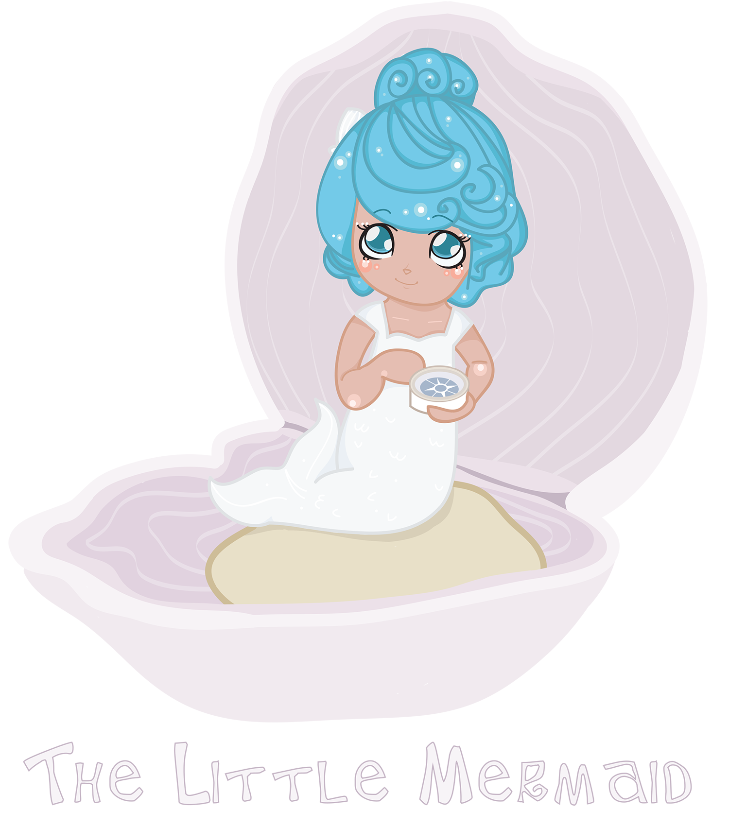 Adorable Mermaid Illustration in Illustration and Graphics Inspiration by Lauren Bottino