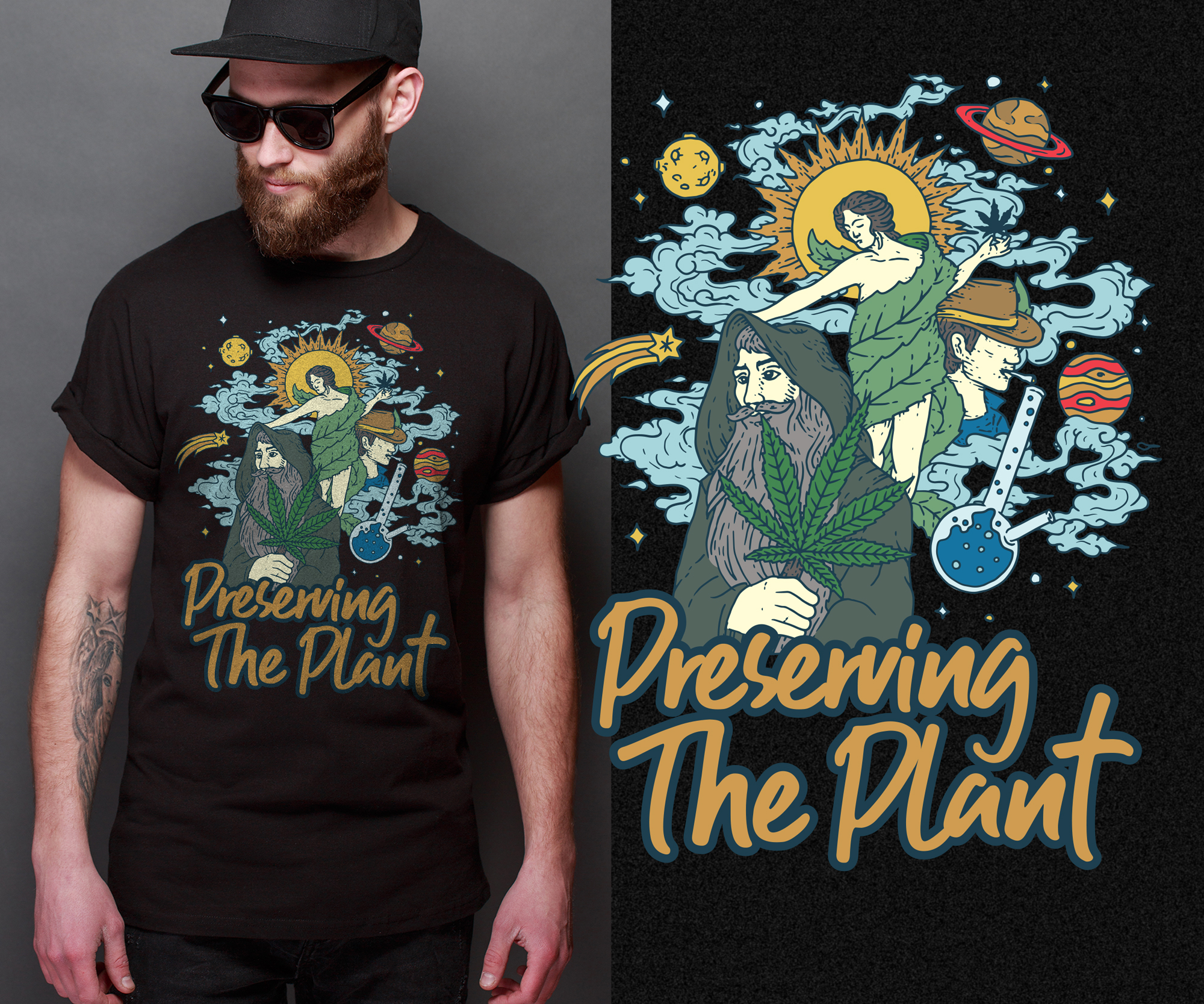 cannabis t shirt in T-Shirt Design Inspiration by Riadhi Istiartanto