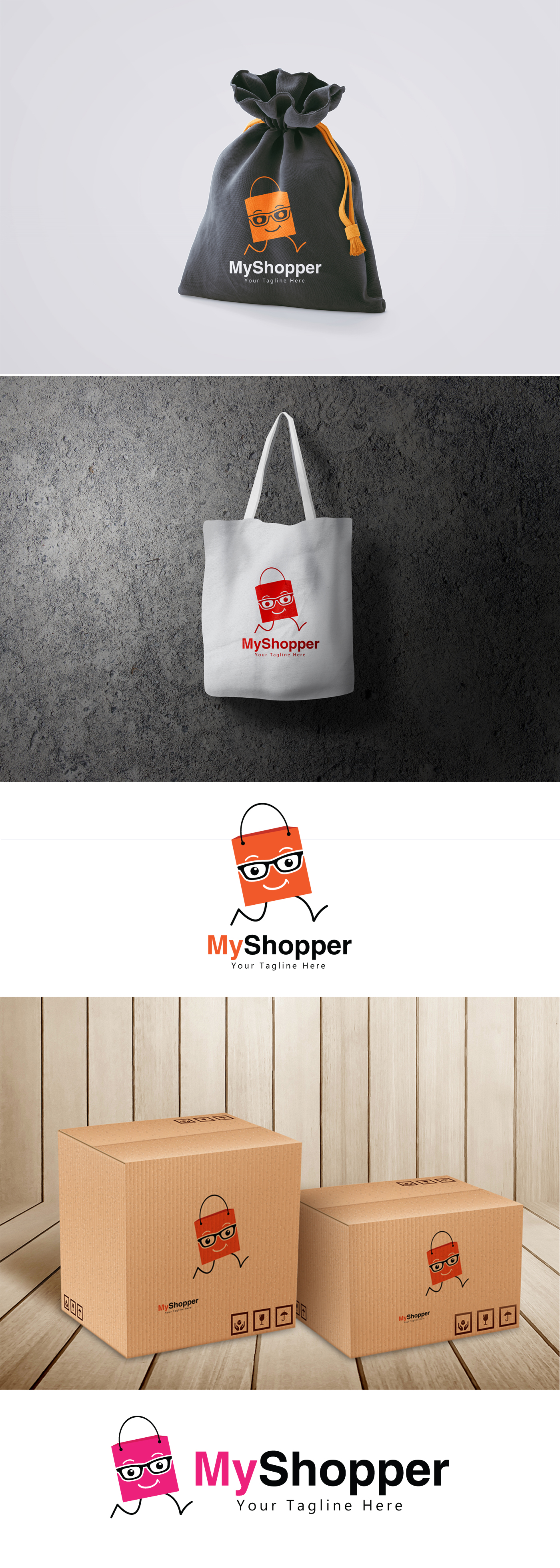 Shopping Bag logo by Madebyfaheem Shopping Bag logo in Logo Design Inspiration by Madebyfaheem