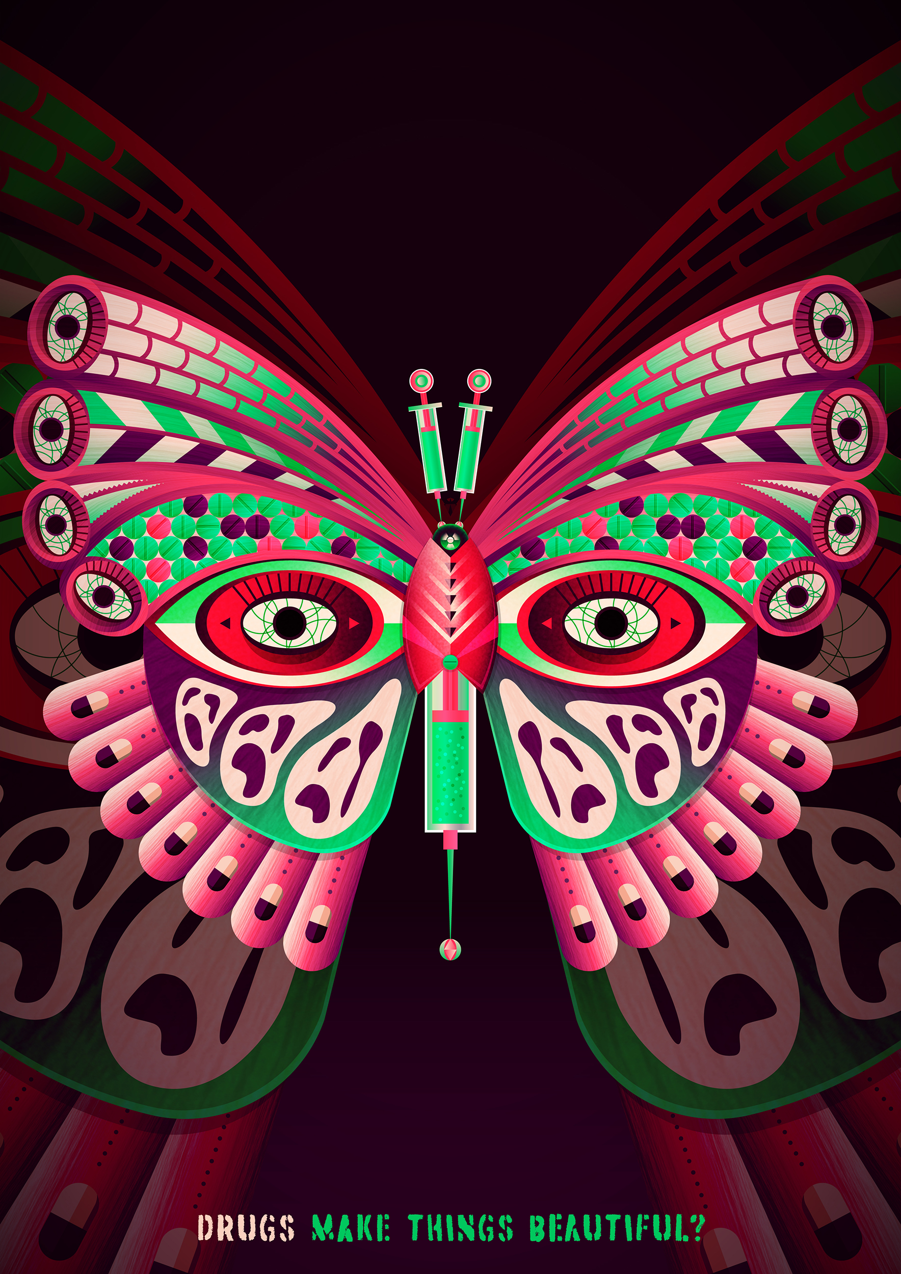 Drugs Make Things Beautiful - Butterfly 3 in Illustration and Graphics Inspiration by Yun-hsin Hsiao