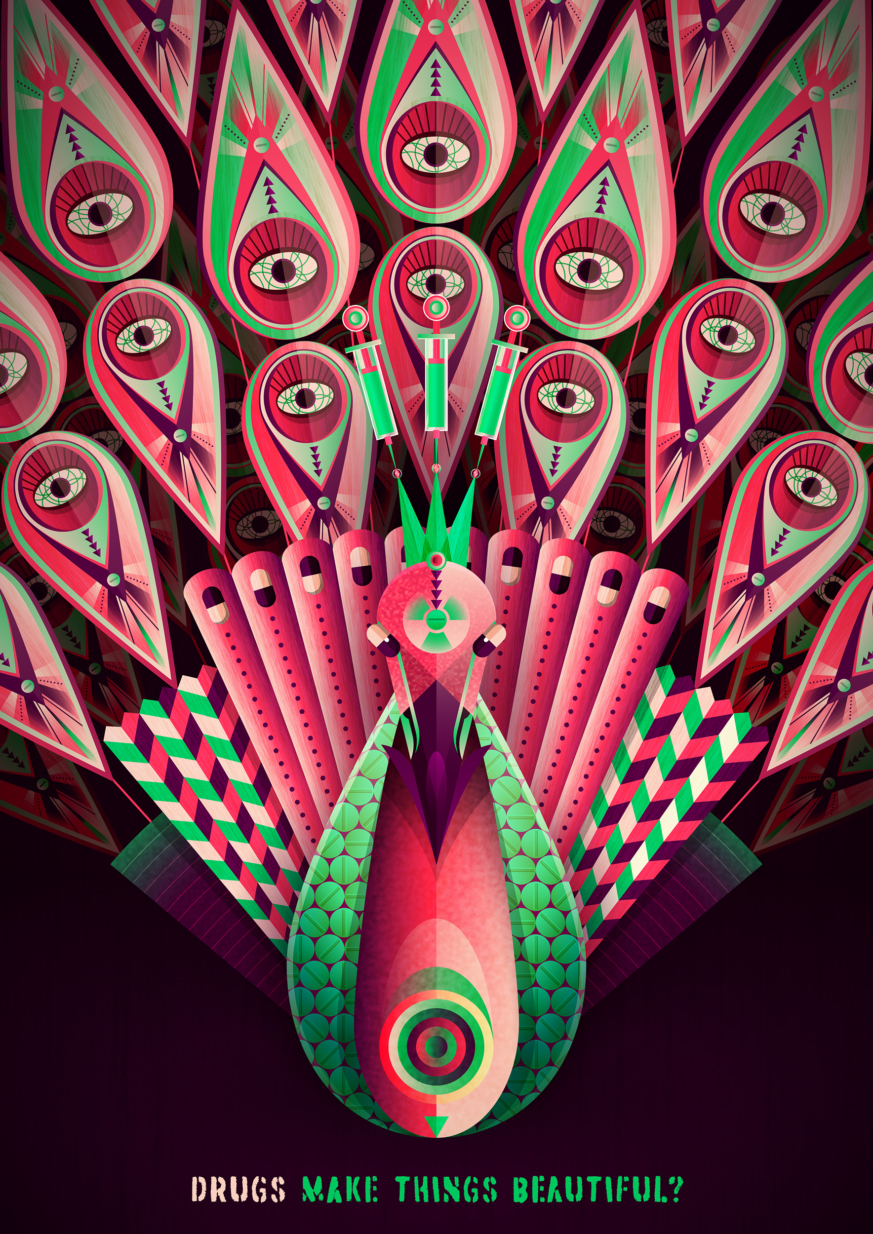 Drugs Make Things Beautiful - Peacock 3 by Yun-hsin Hsiao Drugs Make Things Beautiful - Peacock 3 in Illustration and Graphics Inspiration by Yun-hsin Hsiao