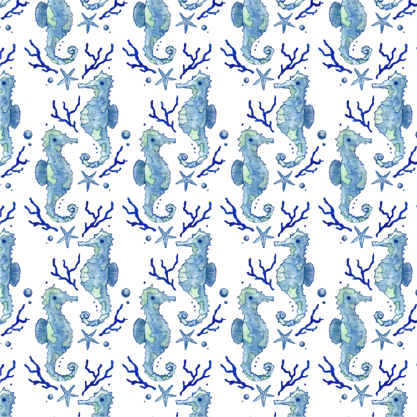 Watercolour Seahorse in Pattern & Surface Design Inspiration by Nicole Ramsden