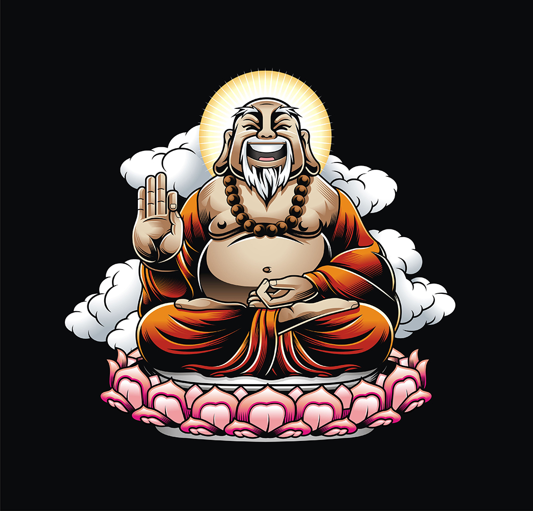 Laughing buddha by Billie Go Laughing buddha in Illustration and Graphics Inspiration by Billie Go