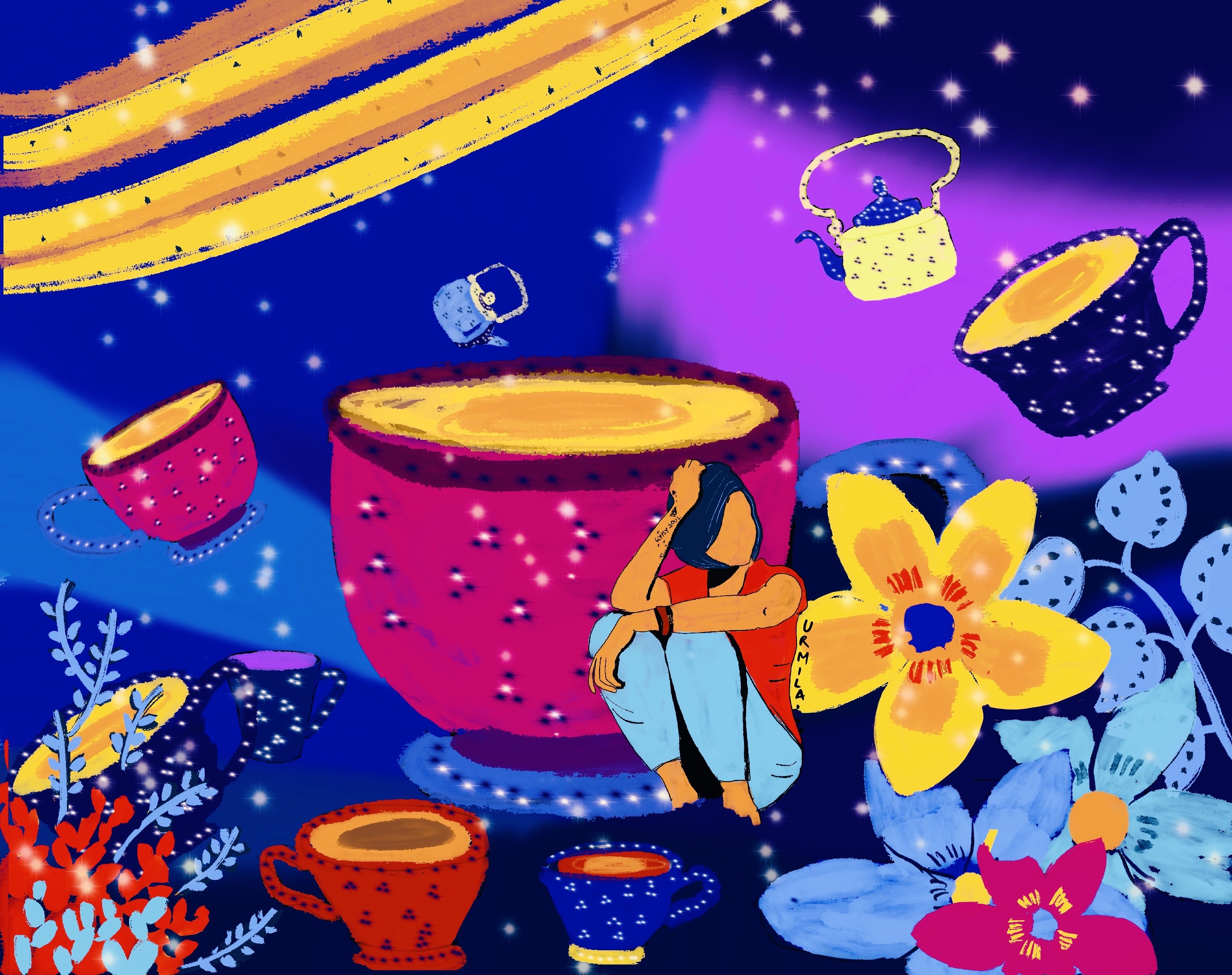 My Cuppa tea by Urmila Menon My Cuppa tea in Digital Painting Inspiration by Urmila Menon