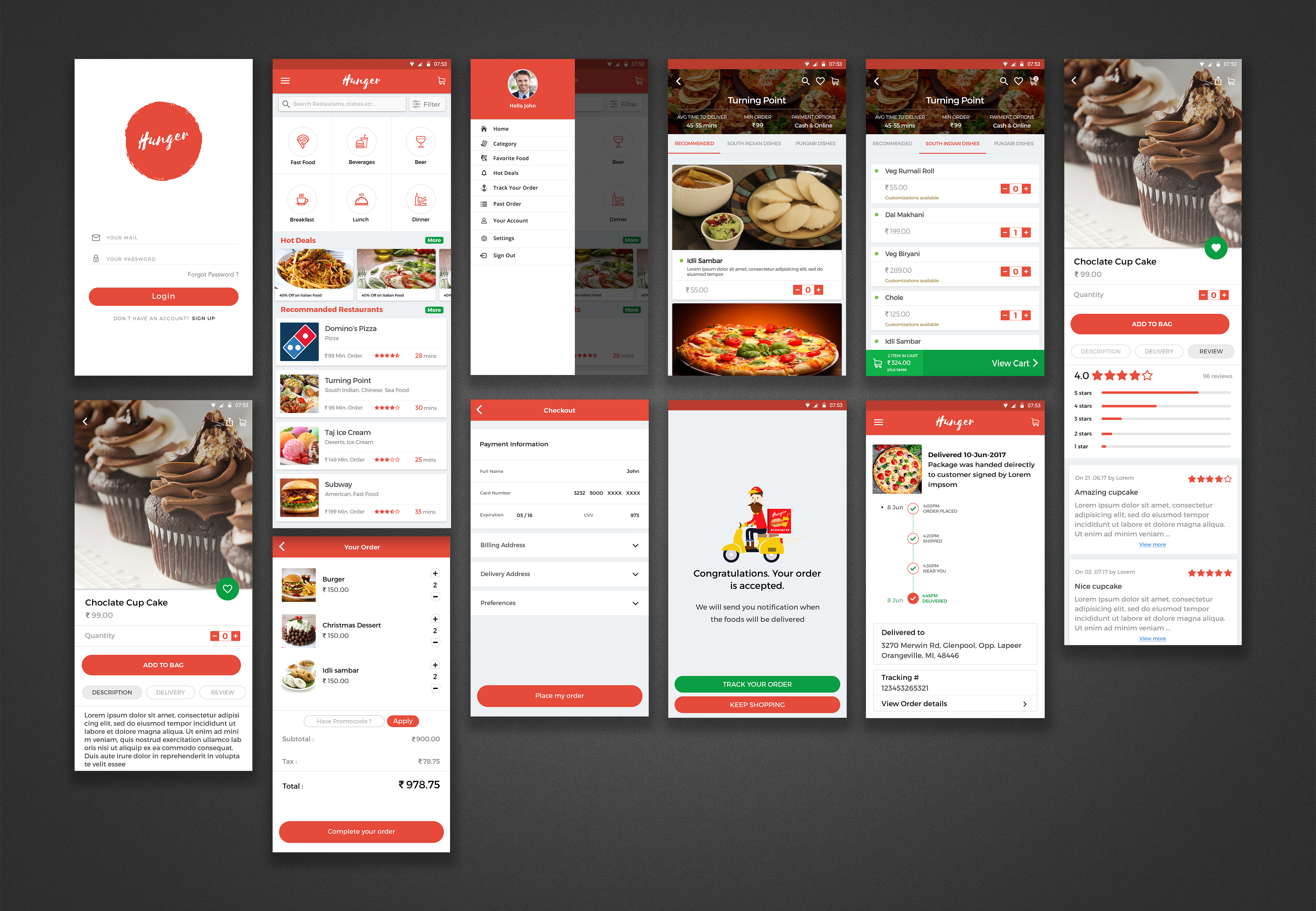 Hunger App Design by Gaurang Hunger App Design in Mobile Apps Design Inspiration by Gaurang